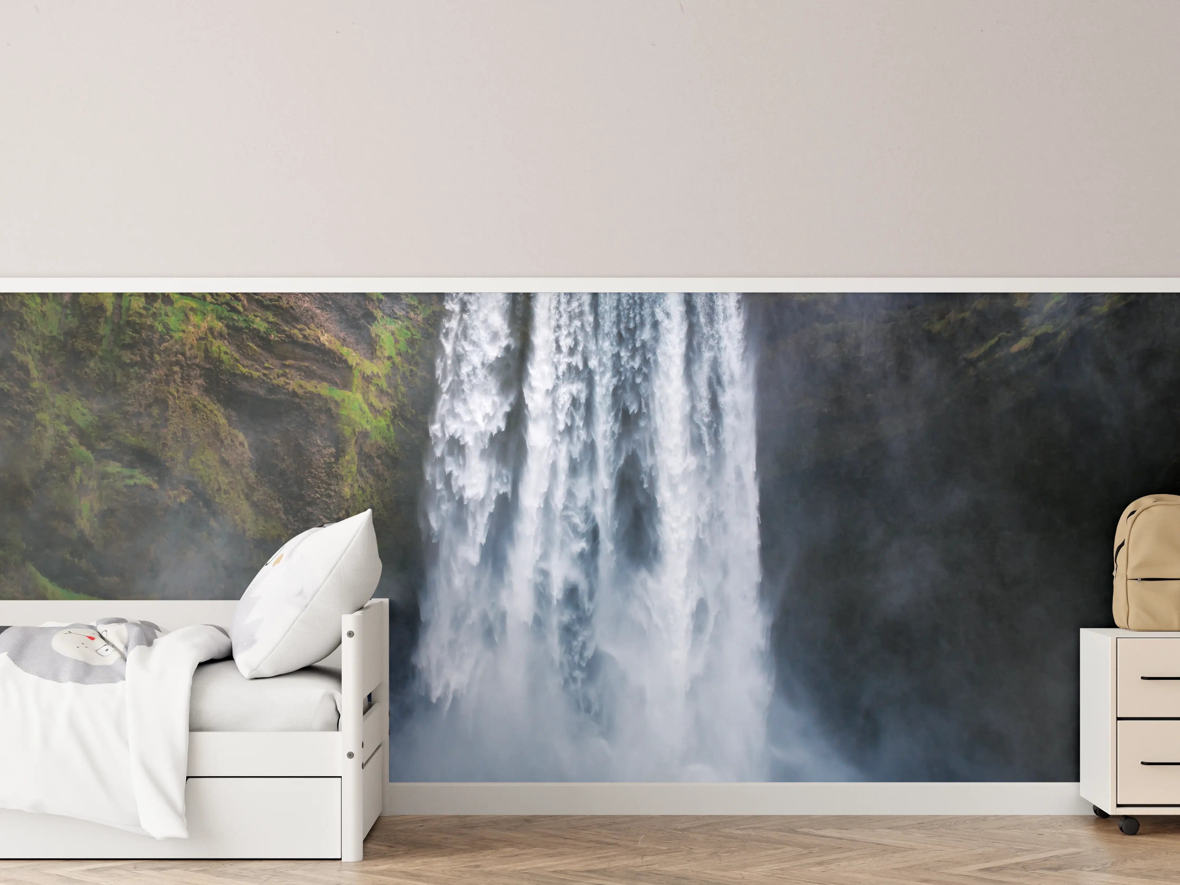 Kinderzimmer Wandgestaltung - Graue Wasserfallpracht