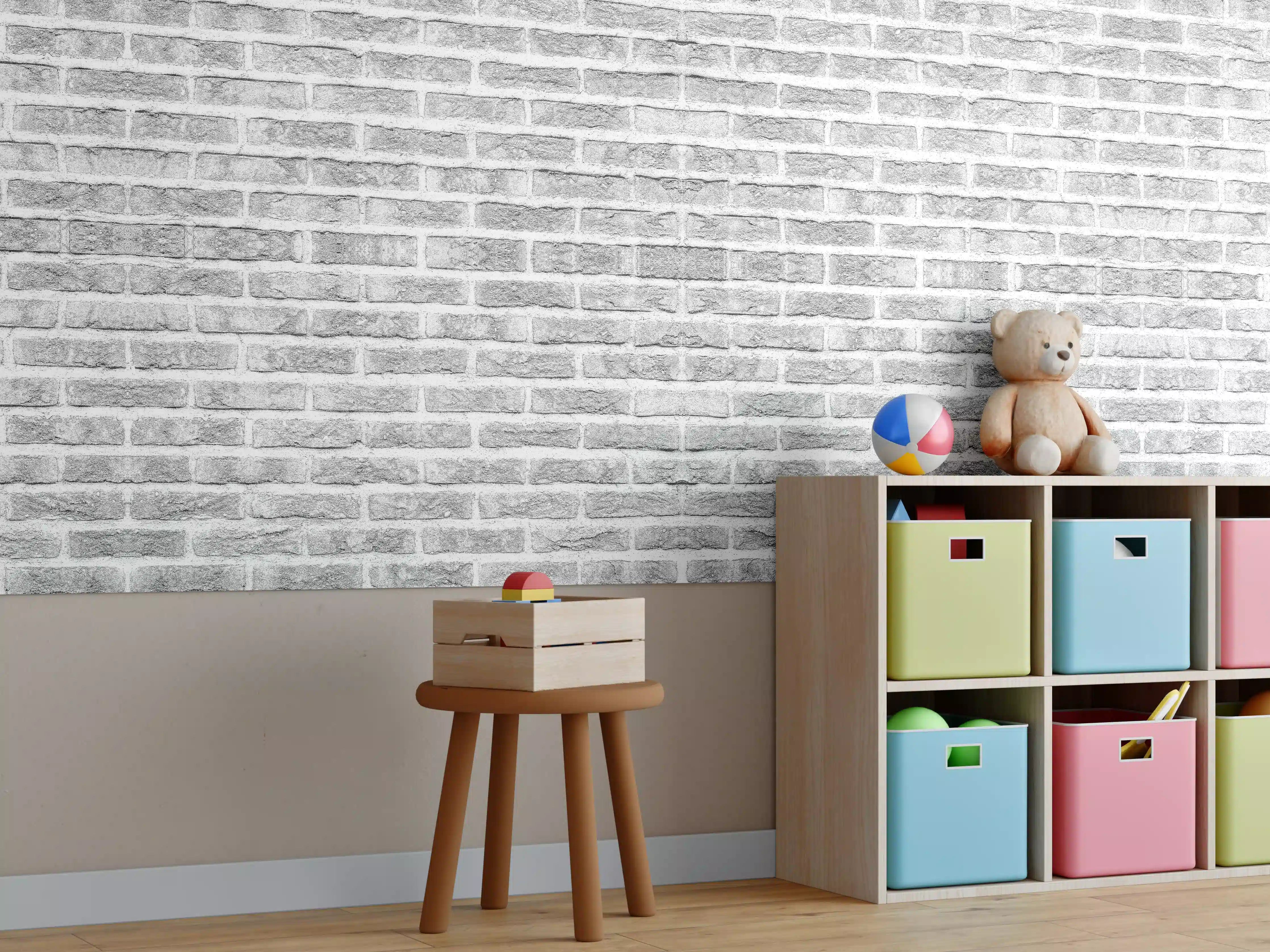 Kinderzimmer Wandgestaltung - Graue alte Ziegelwand