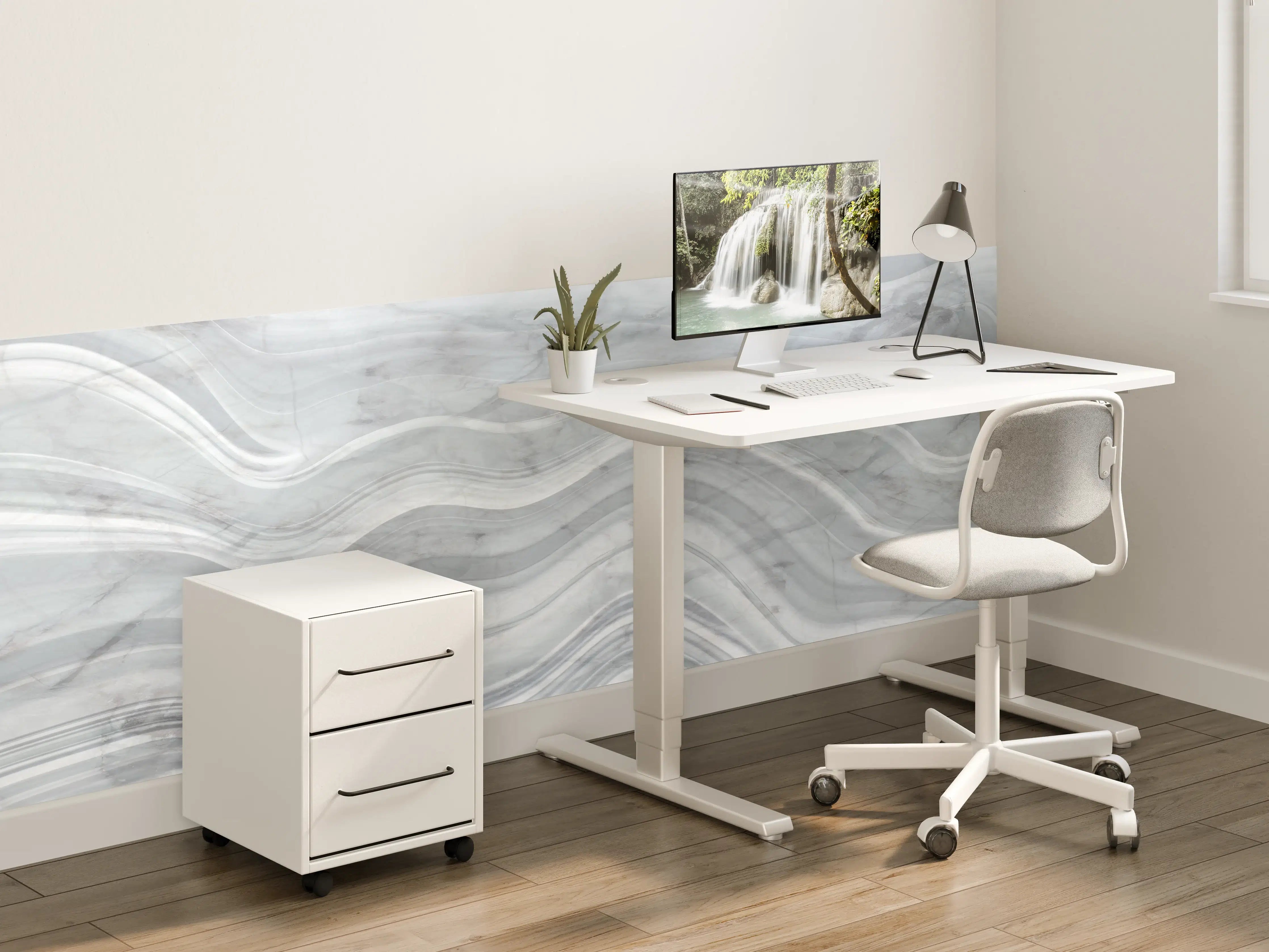 Kinderzimmer Wandgestaltung - Graue wellenförmige Marmor Textur