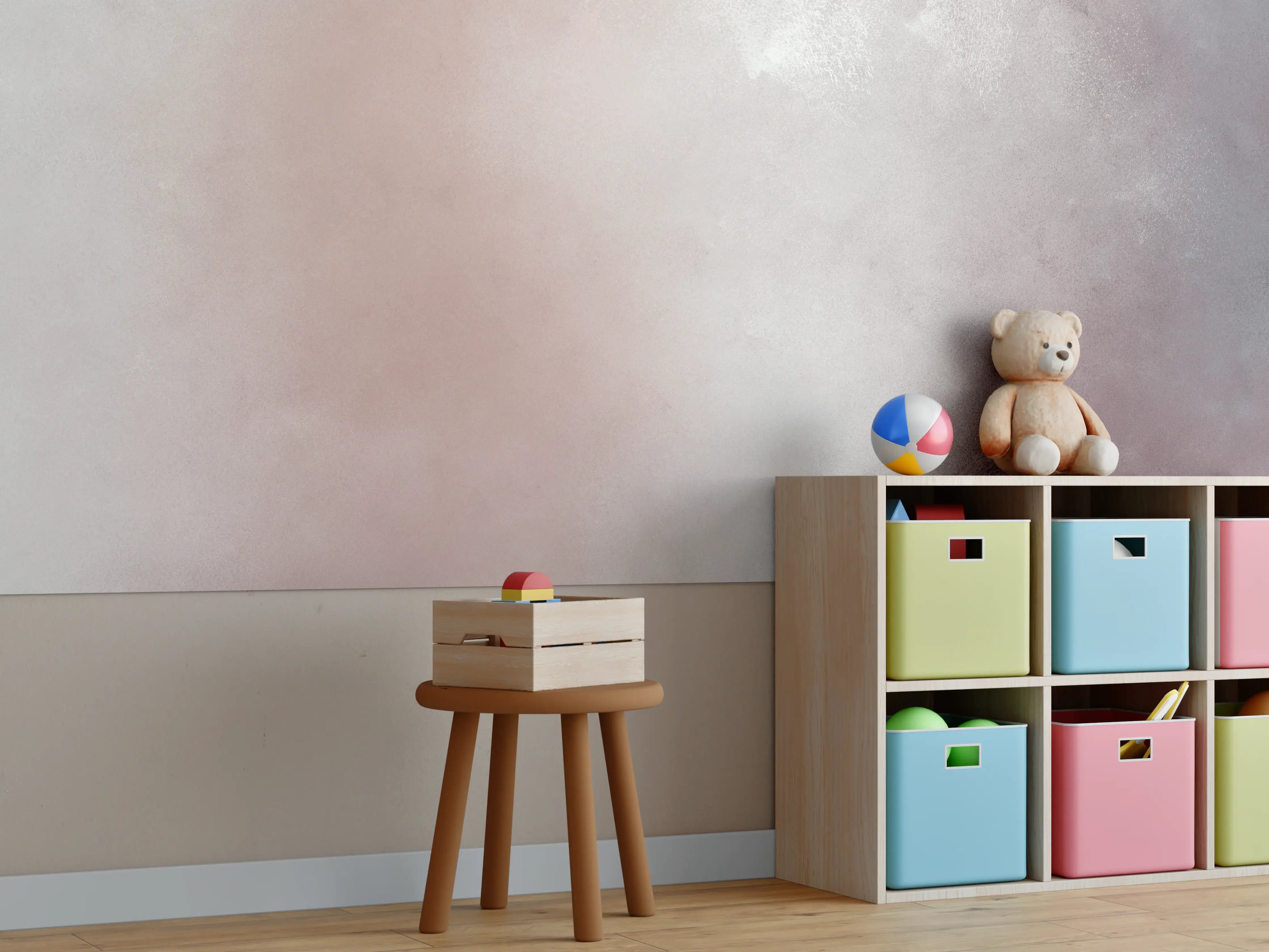 Kinderzimmer Wandgestaltung - Grauem Weiß-Textur