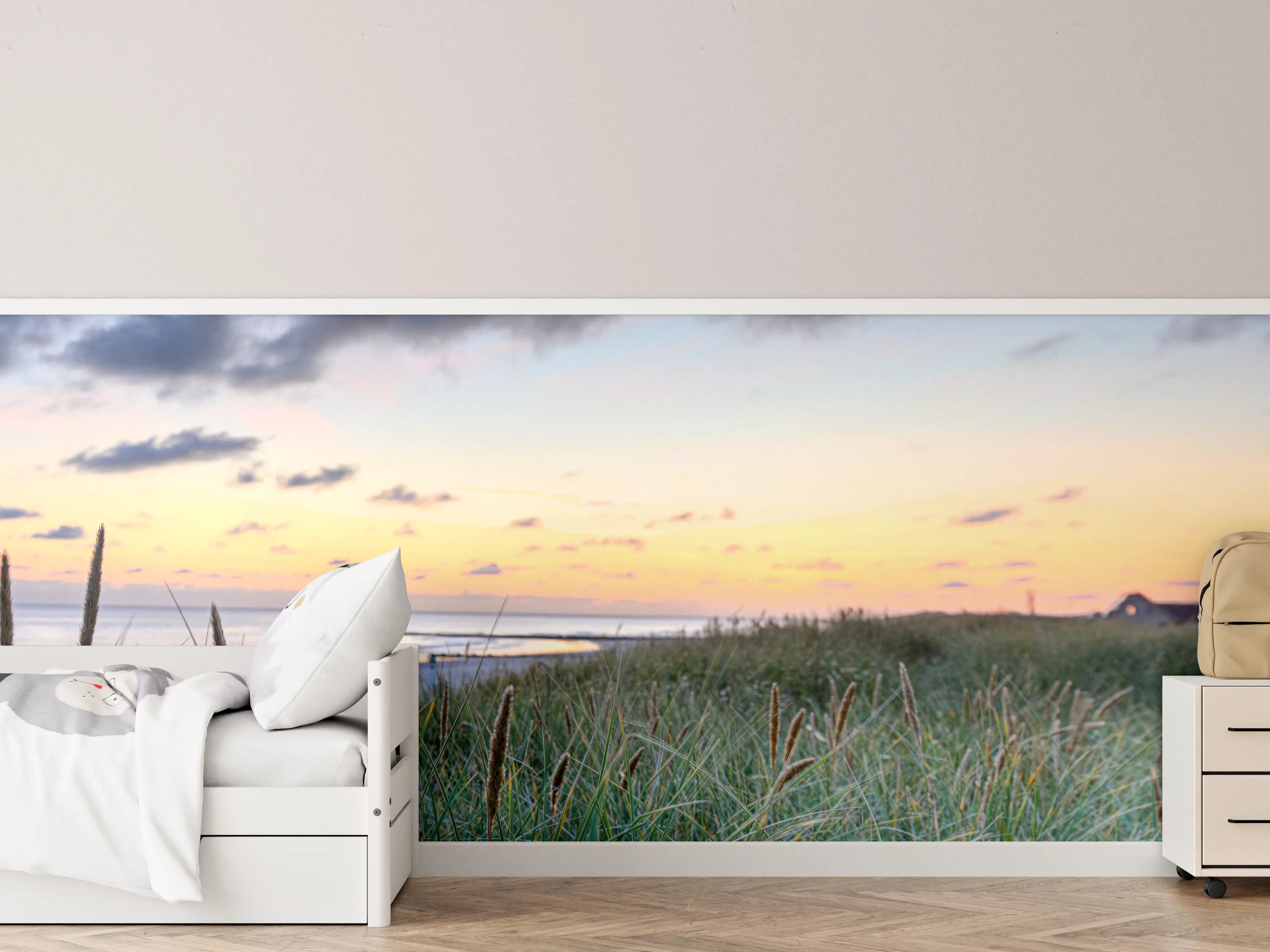 Kinderzimmer Wandgestaltung - Grauer Abend am Meeresrand