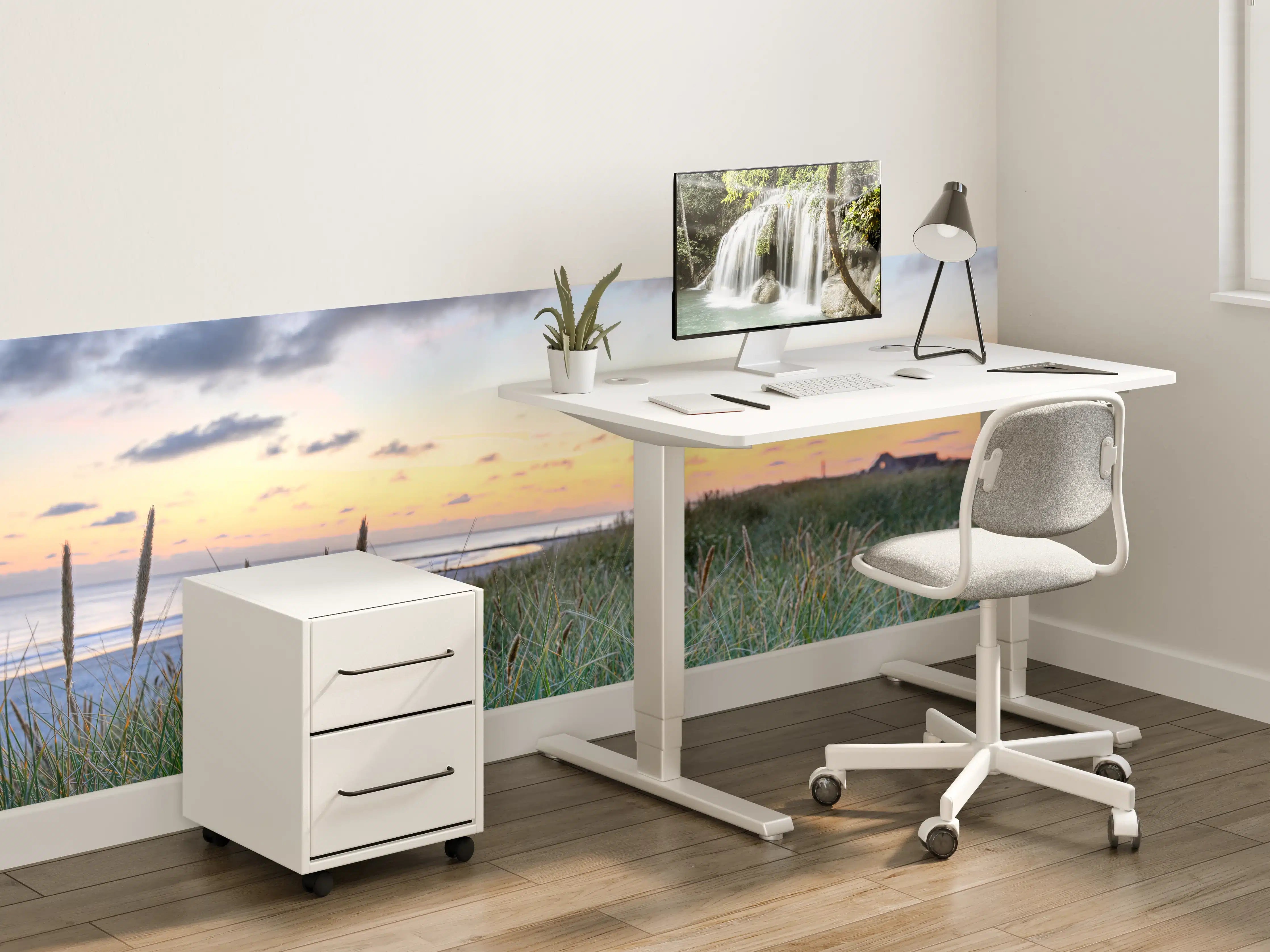 Kinderzimmer Wandgestaltung - Grauer Abend am Meeresrand