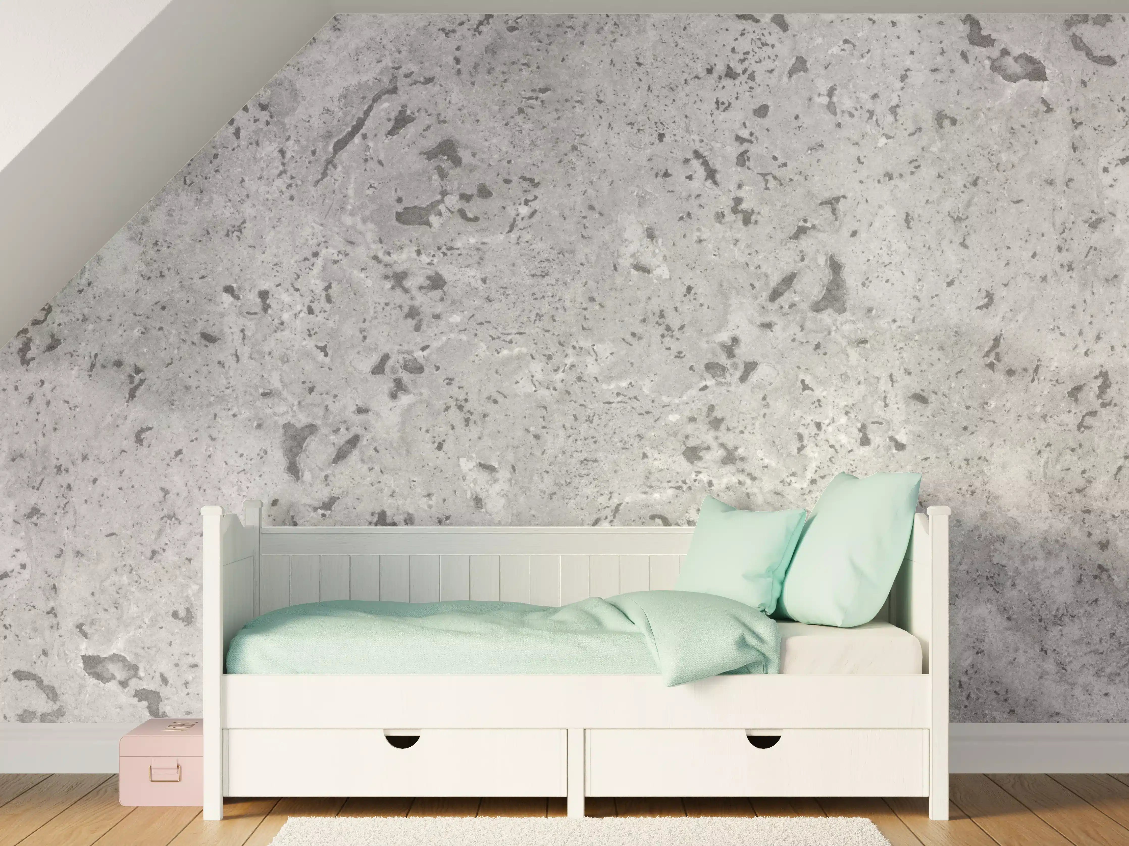 Kinderzimmer Wandgestaltung - Grauer Beton