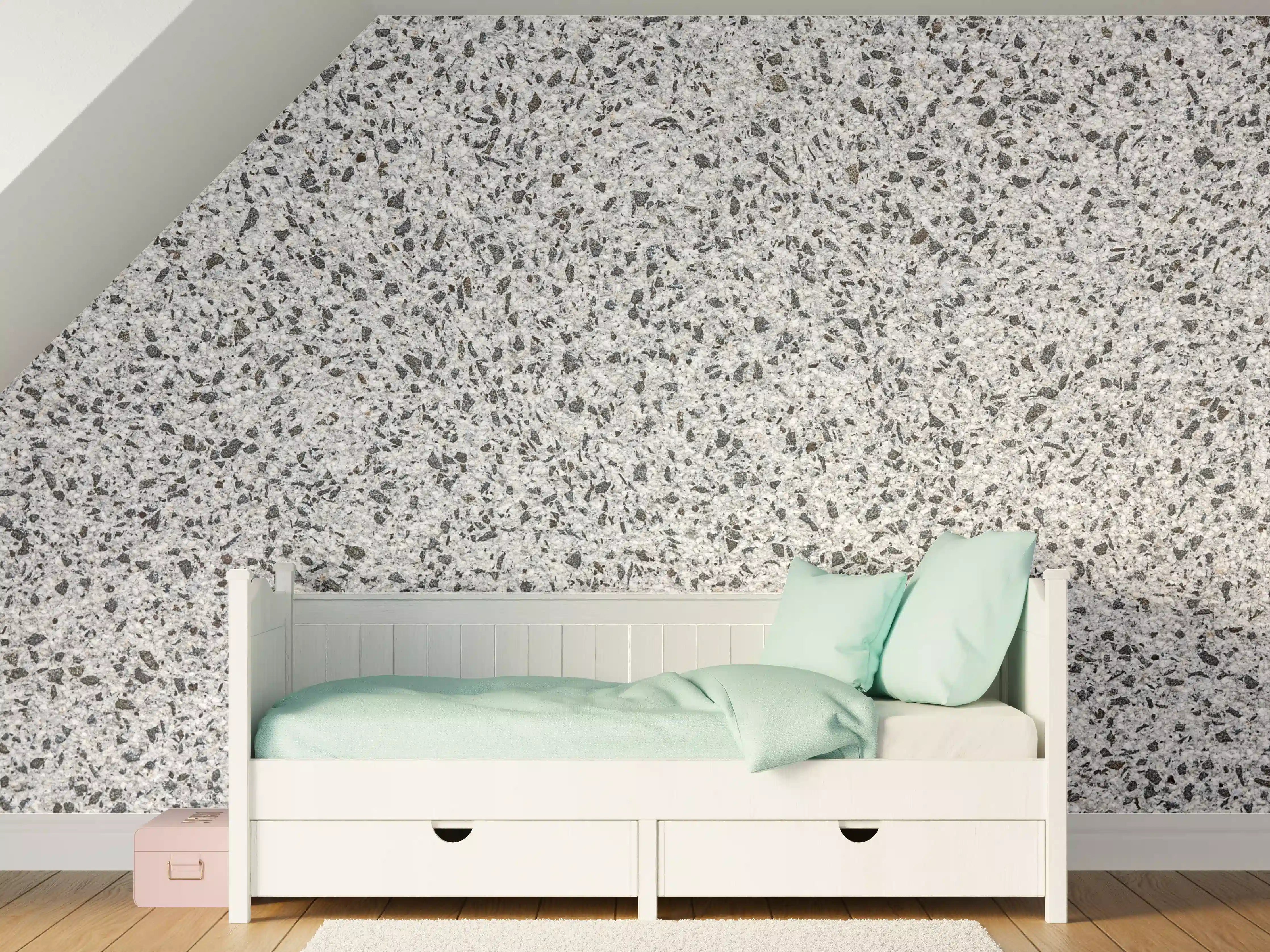 Kinderzimmer Wandgestaltung - Grauer Granit mit feiner Textur