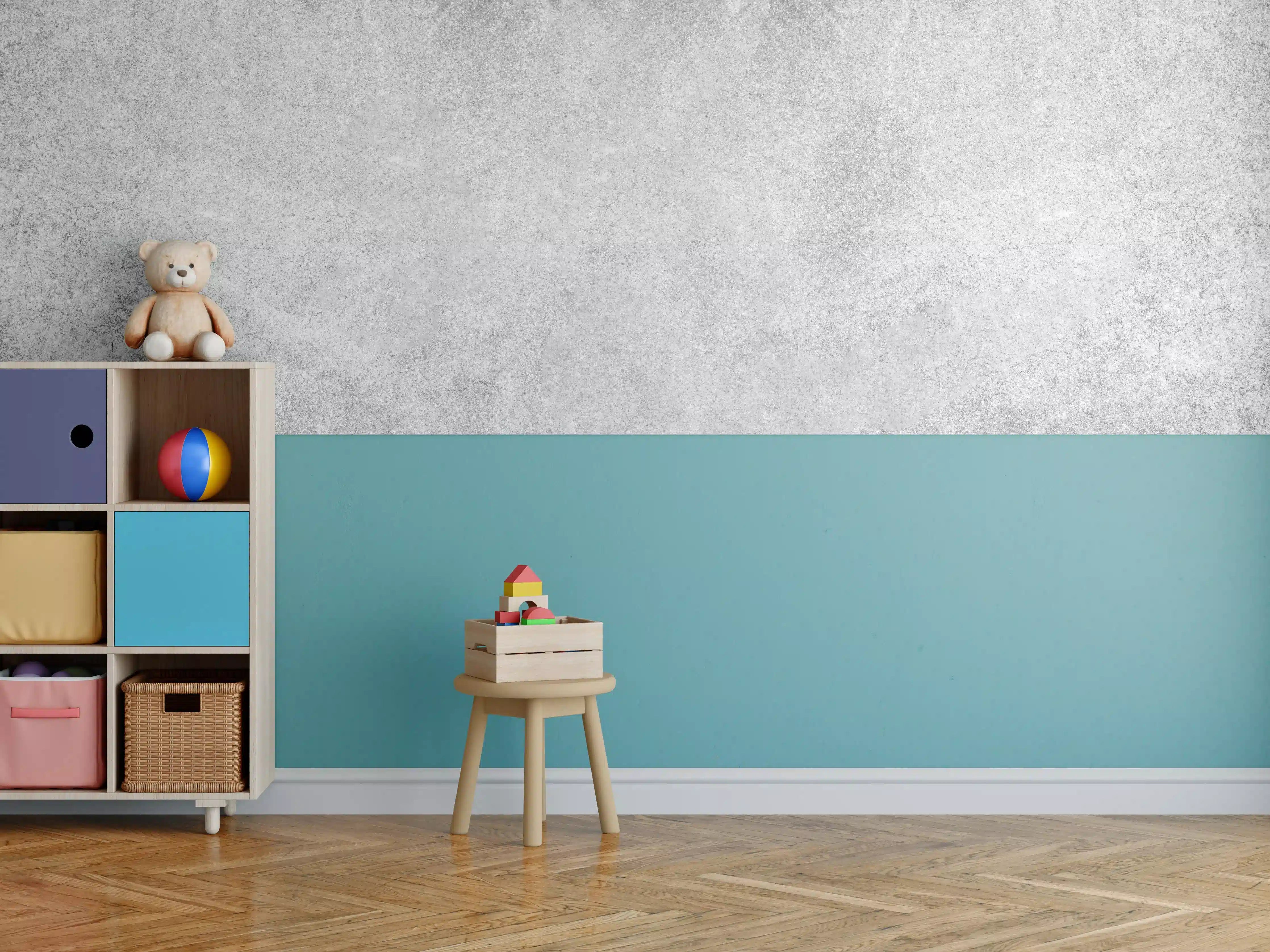 Kinderzimmer Wandgestaltung - Grauer Kalkstein