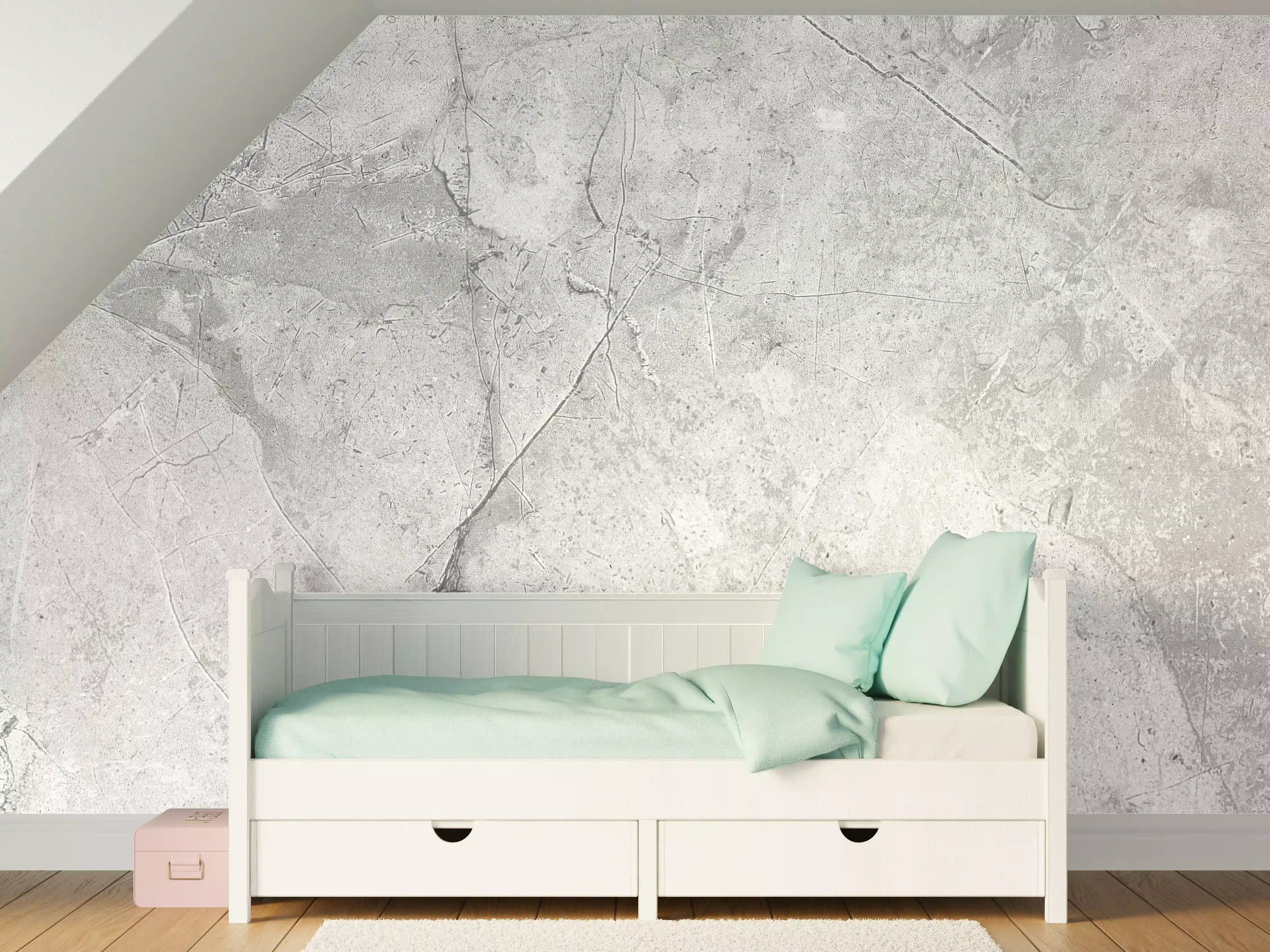 Kinderzimmer Wandgestaltung - Graues Betonmuster