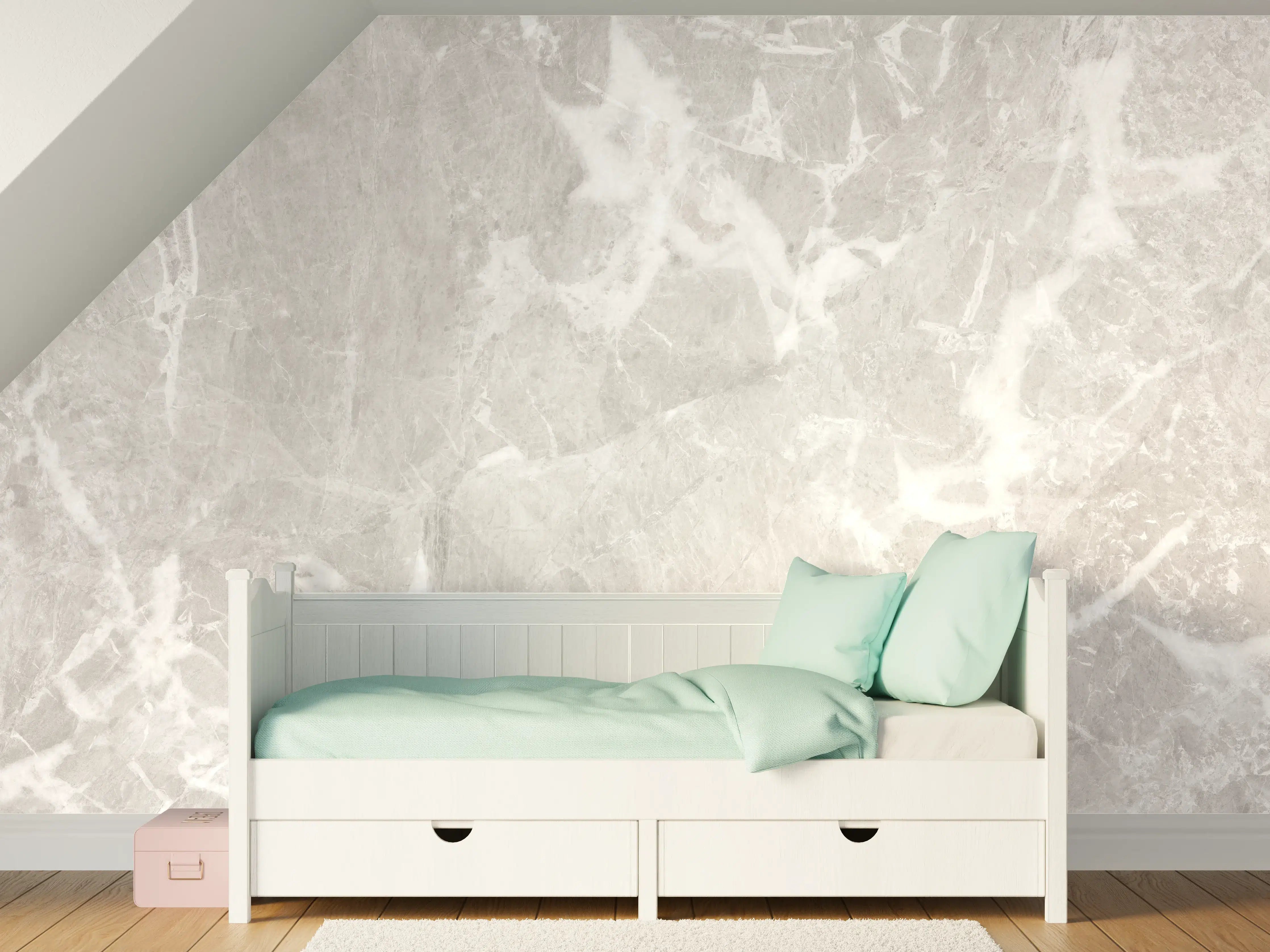 Kinderzimmer Wandgestaltung - Graues Fliesen Muster