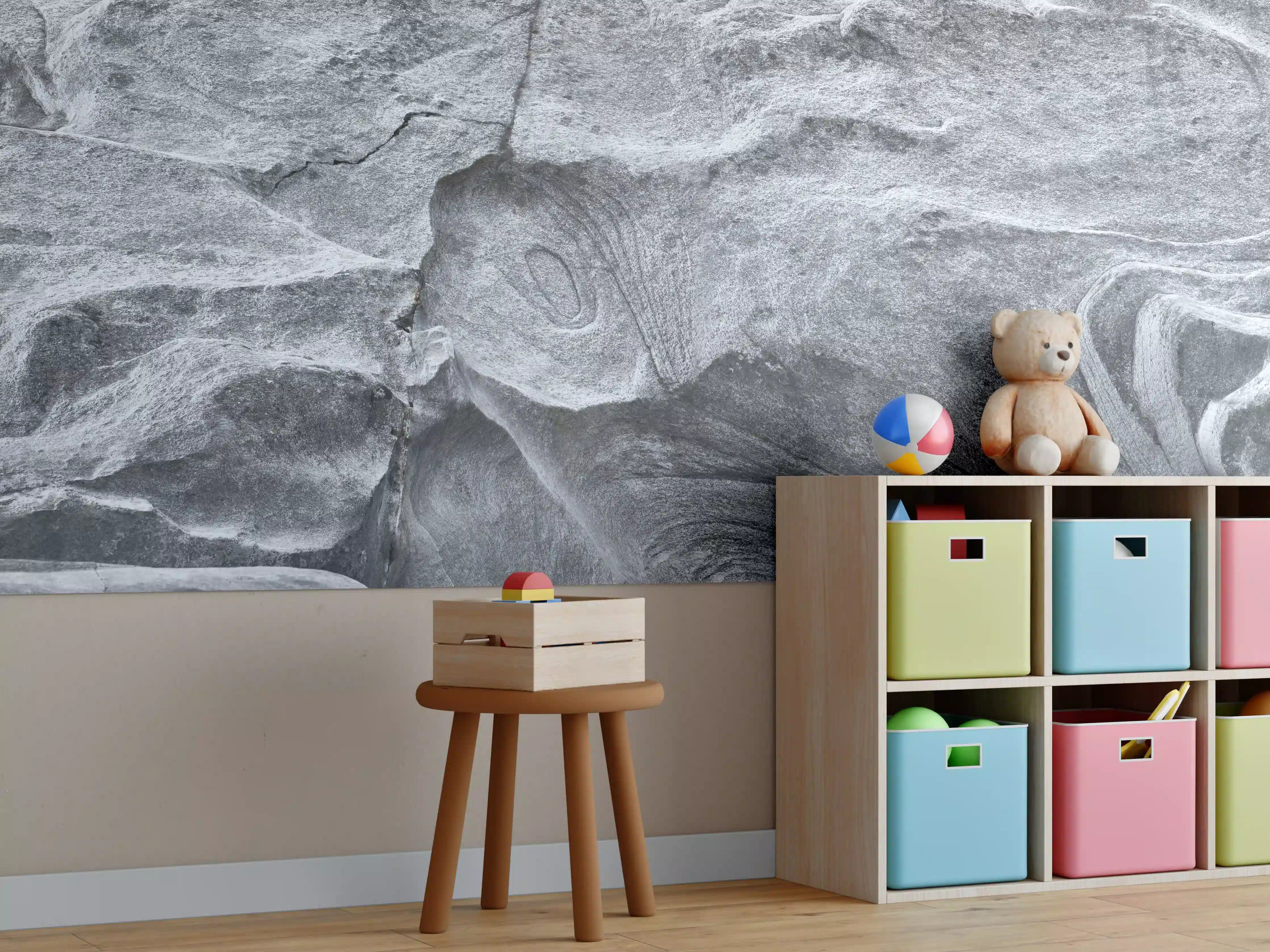 Kinderzimmer Wandgestaltung - Grauschattierter Verzasca-Felsen