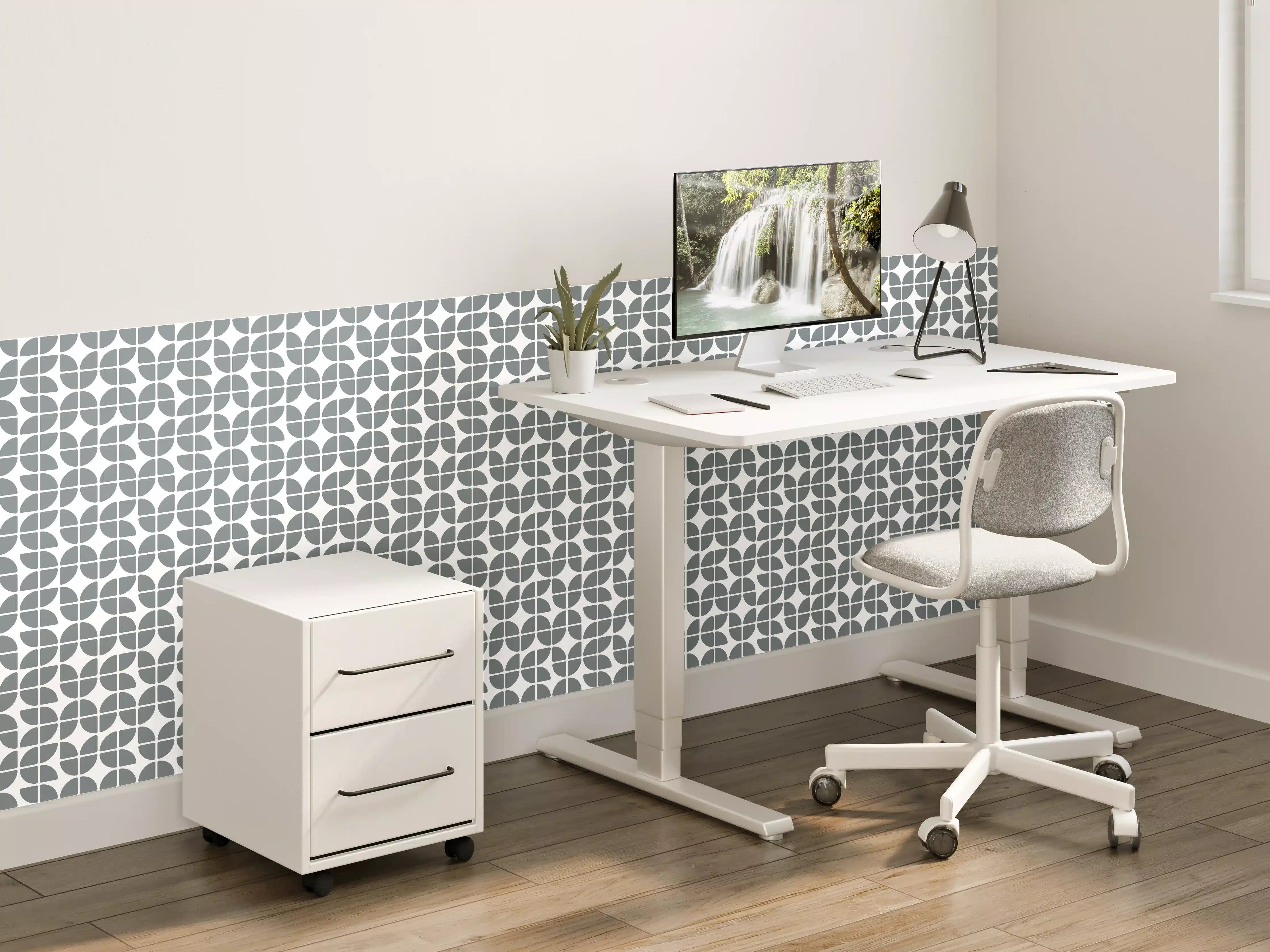 Kinderzimmer Wandgestaltung - Grauweißes Mosaikdesign