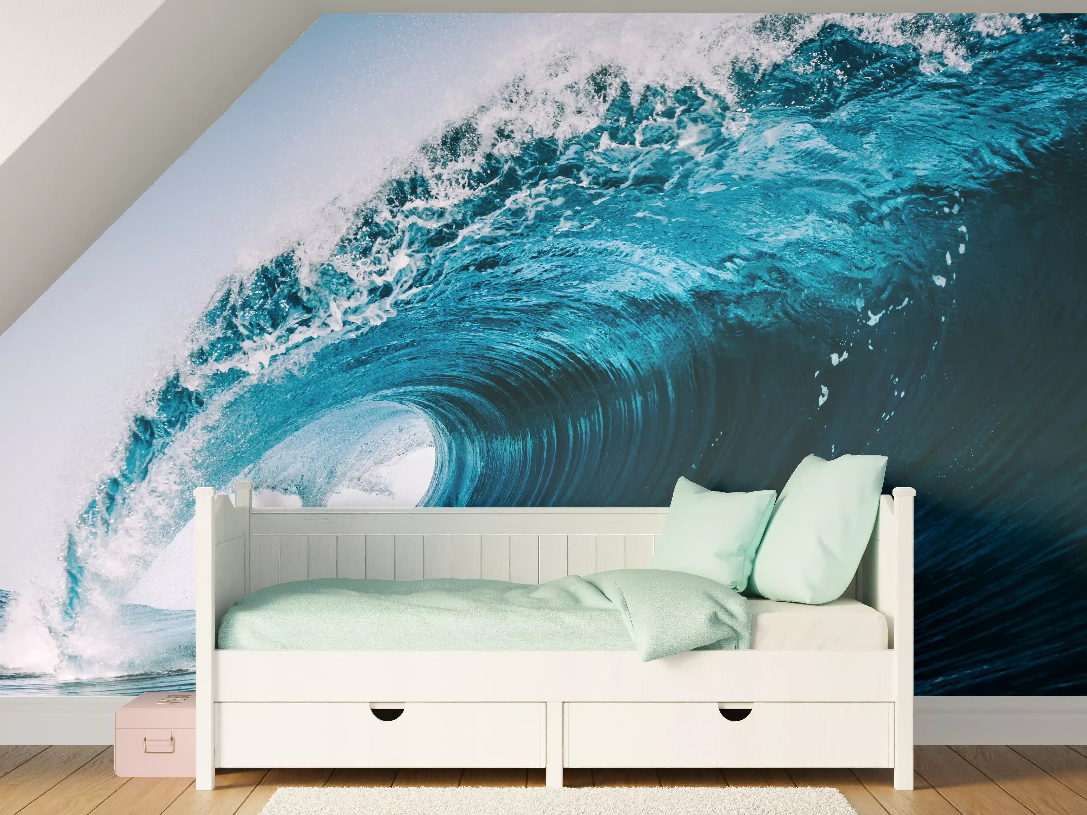 Kinderzimmer Wandgestaltung - Große klare Meereswelle