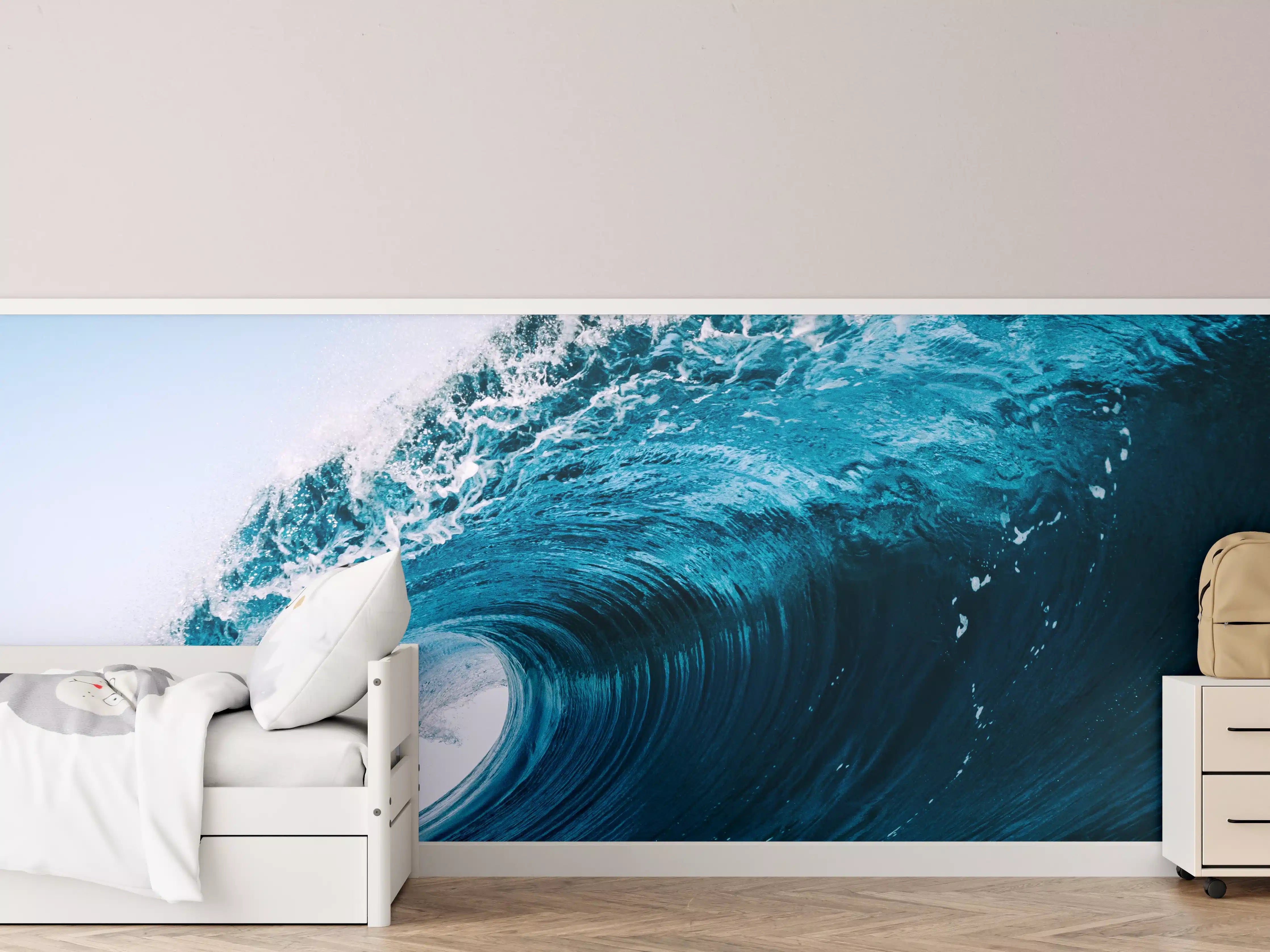 Kinderzimmer Wandgestaltung - Große klare Meereswelle