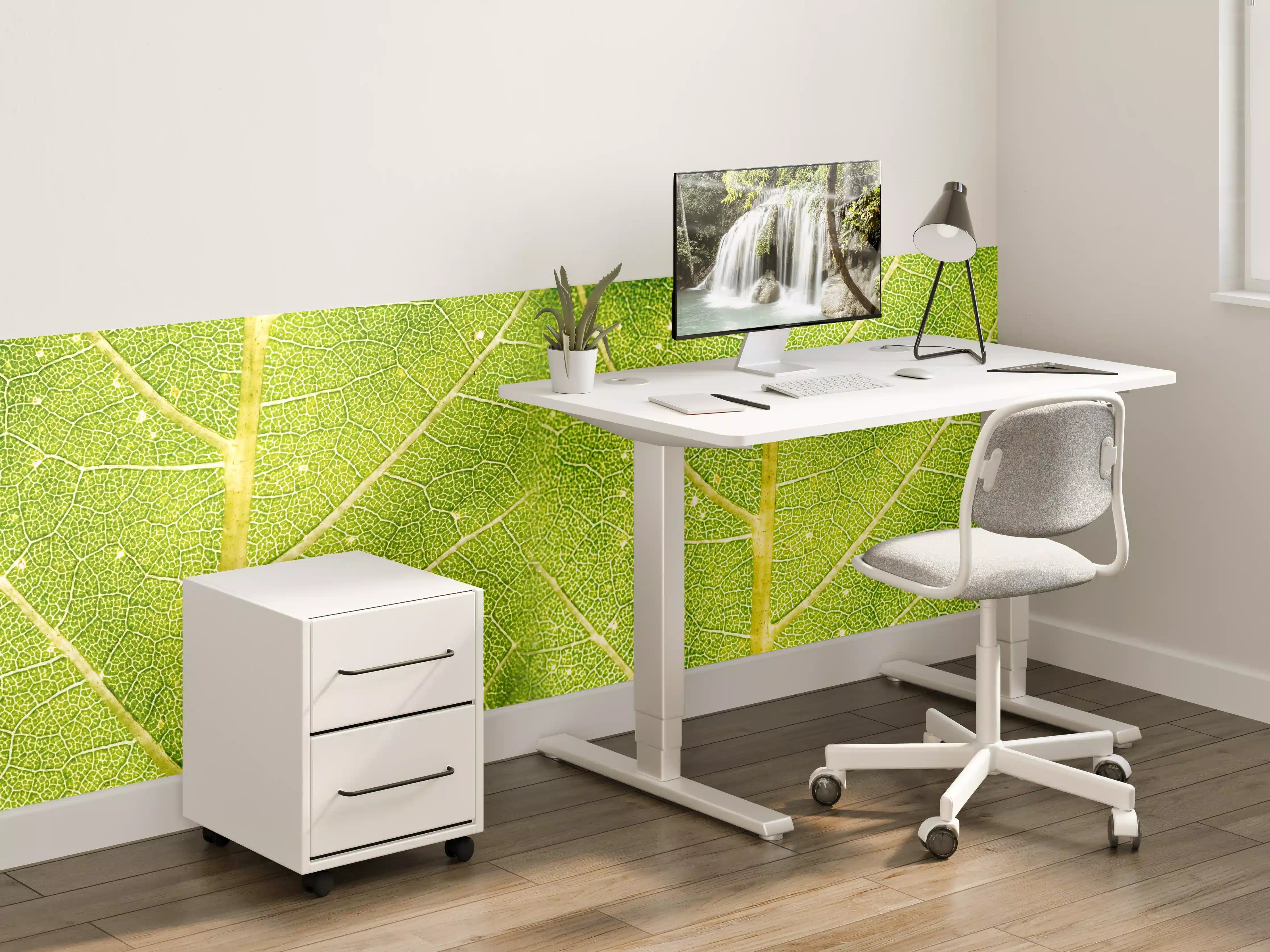 Kinderzimmer Wandgestaltung - Grüne Blätterstrukturen in Nahaufnahme