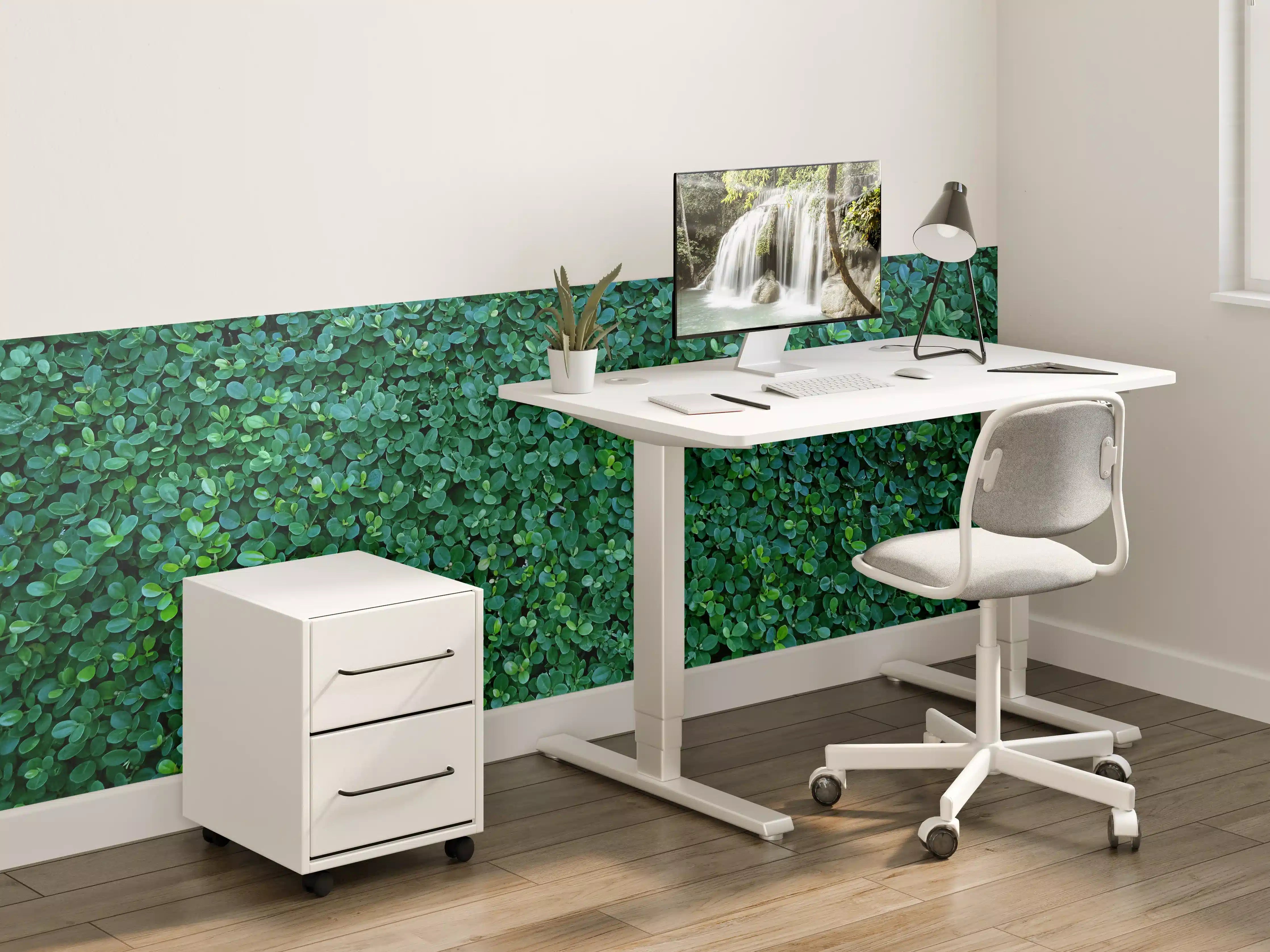 Kinderzimmer Wandgestaltung - Grüne Blätterwand Textur