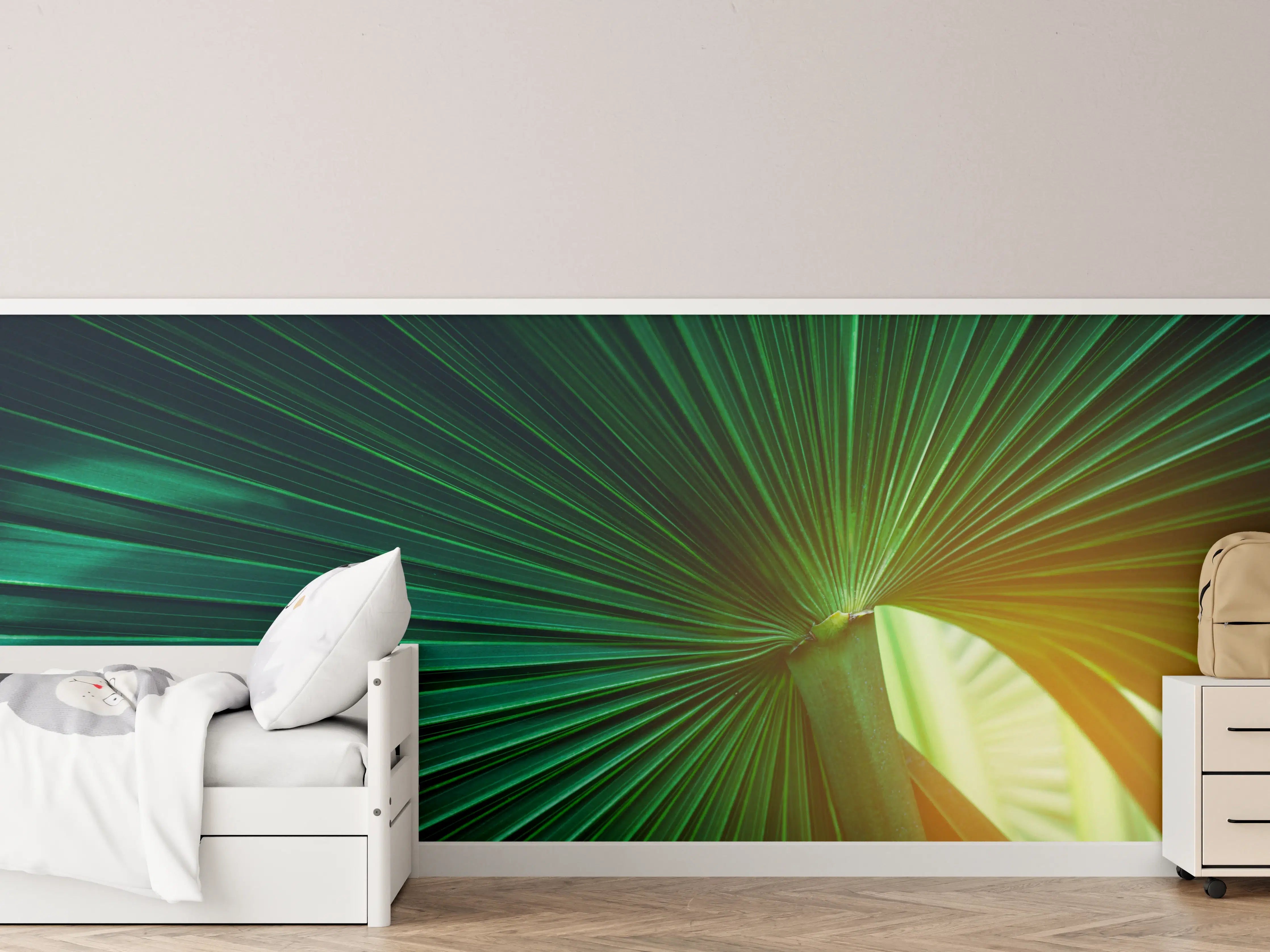 Kinderzimmer Wandgestaltung - Grüne Blatt Textur