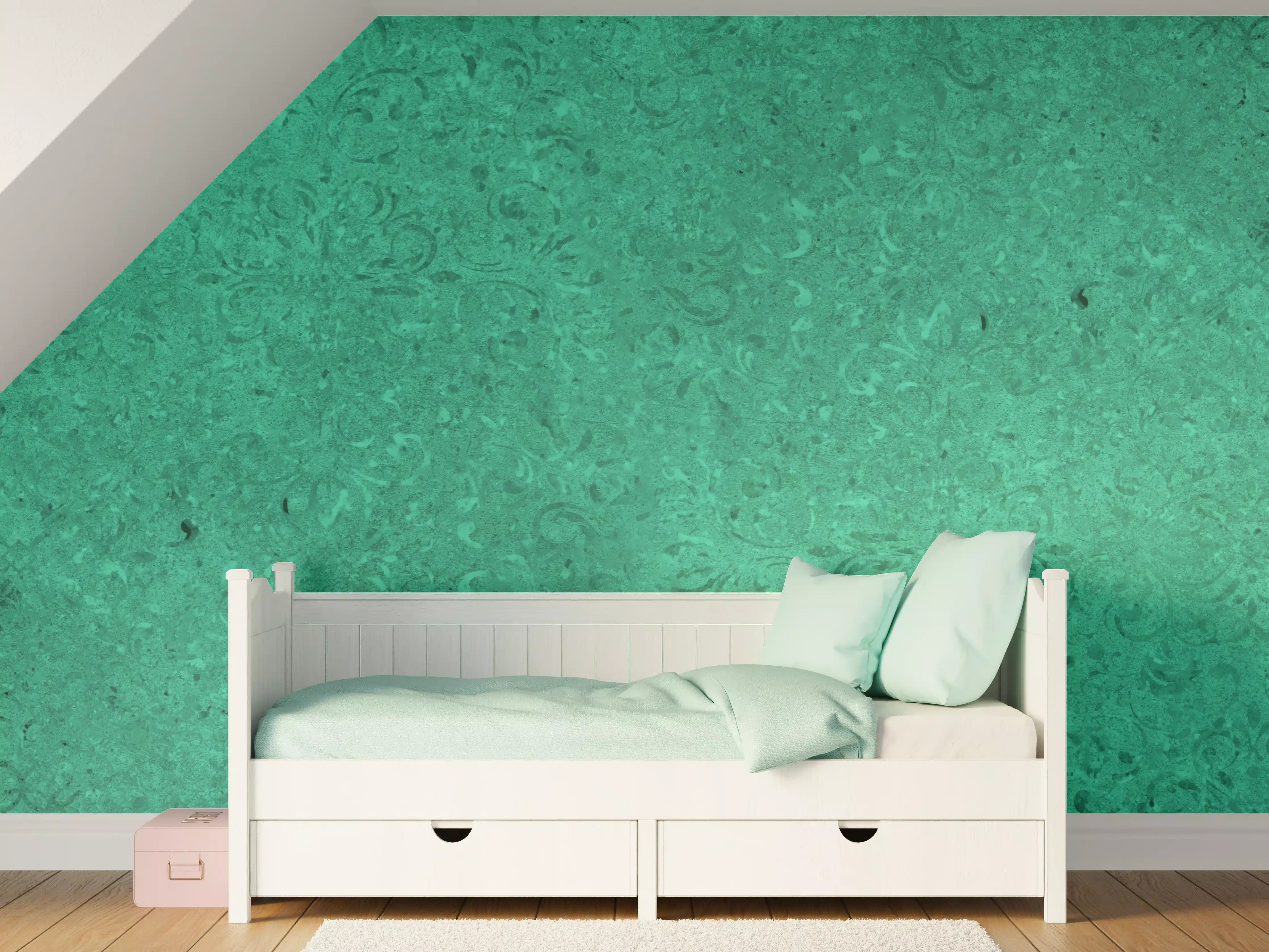 Kinderzimmer Wandgestaltung - Grüne Textur mit Muster
