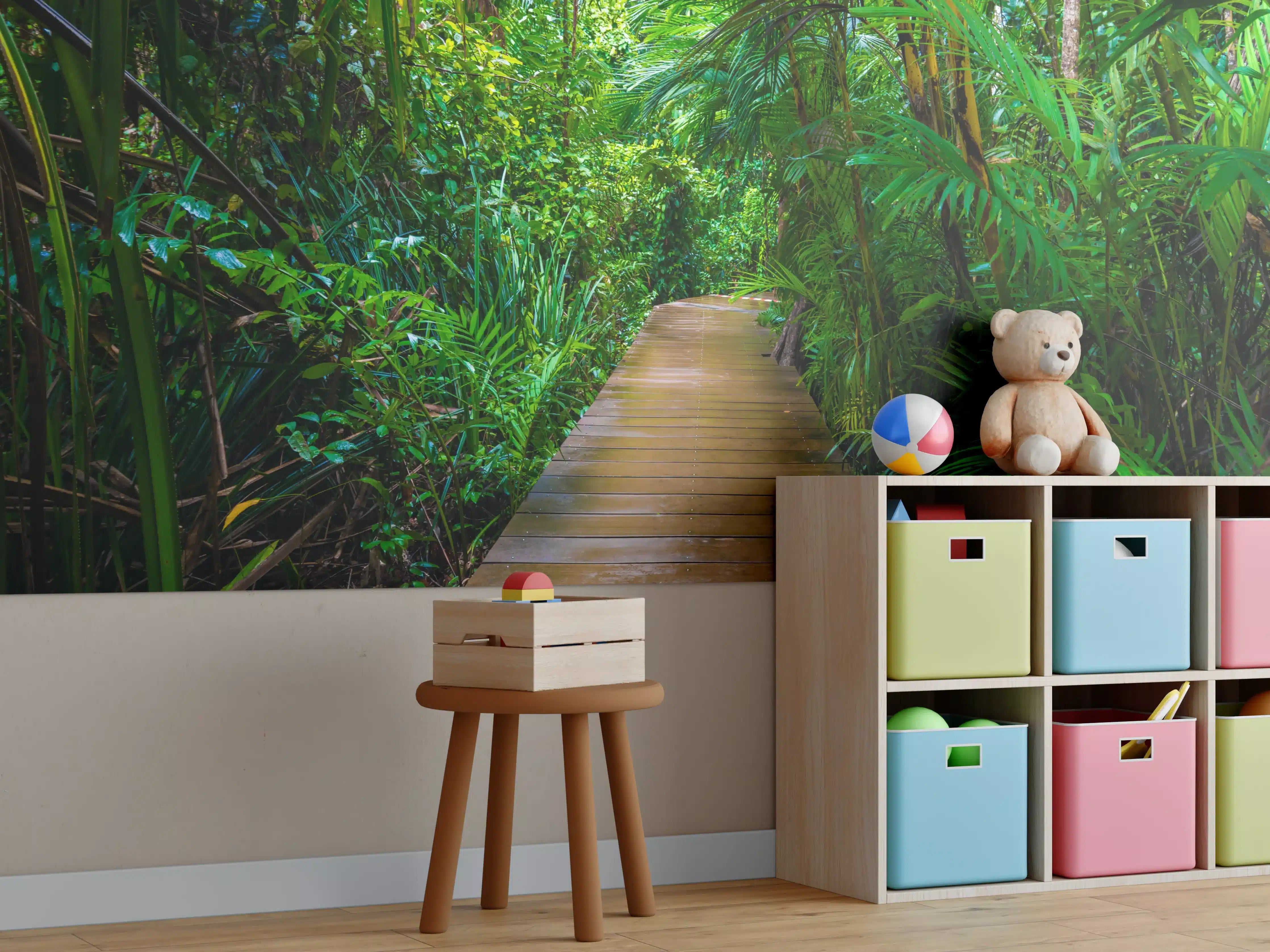 Kinderzimmer Wandgestaltung - Grüner Mangrovenwald Weg