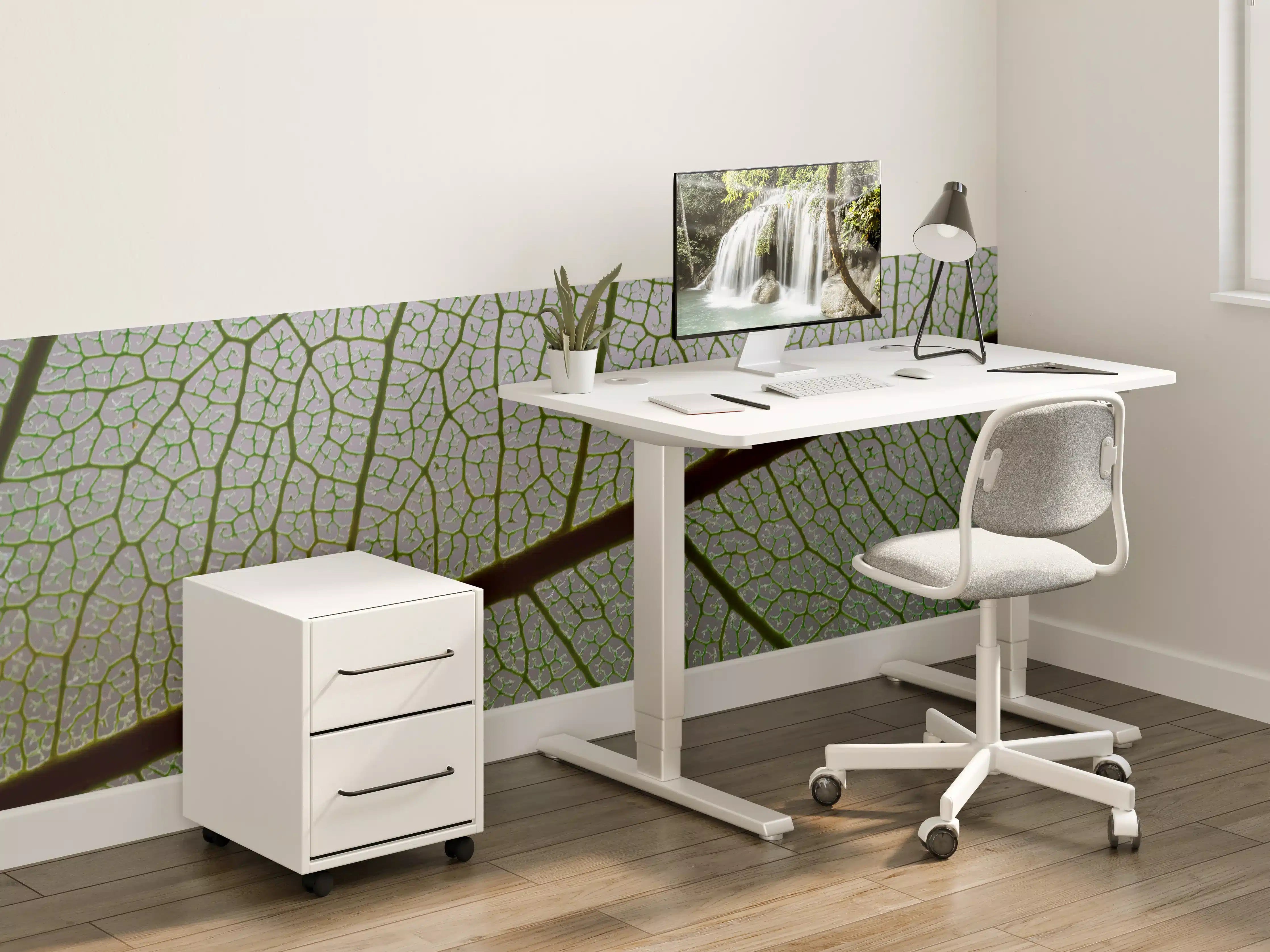 Kinderzimmer Wandgestaltung - Grünes Blatt mit filigranen Adern