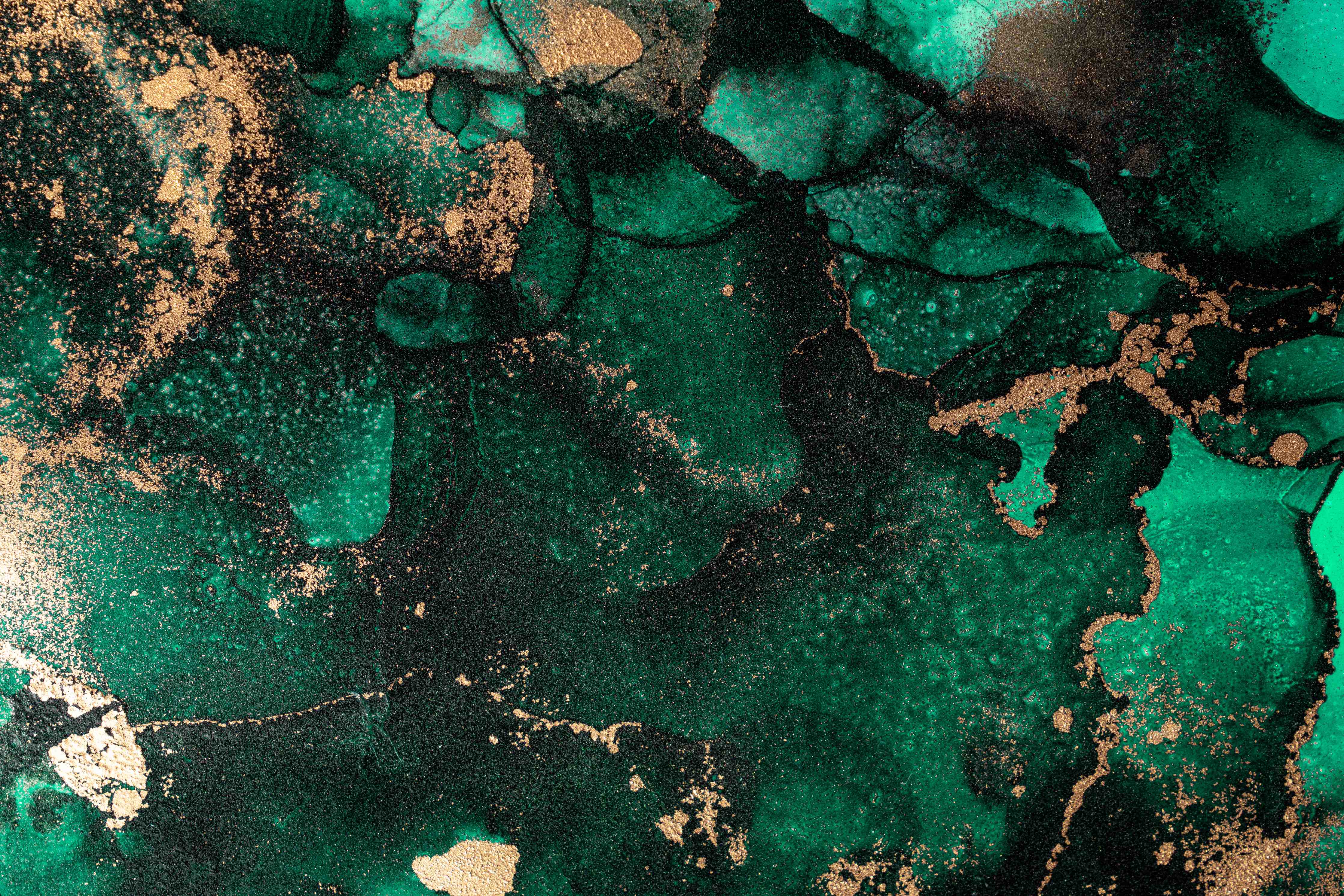 Kinderzimmer Wandgestaltung-Grünliche Marmor Wandtextur - Flüssigmalerei