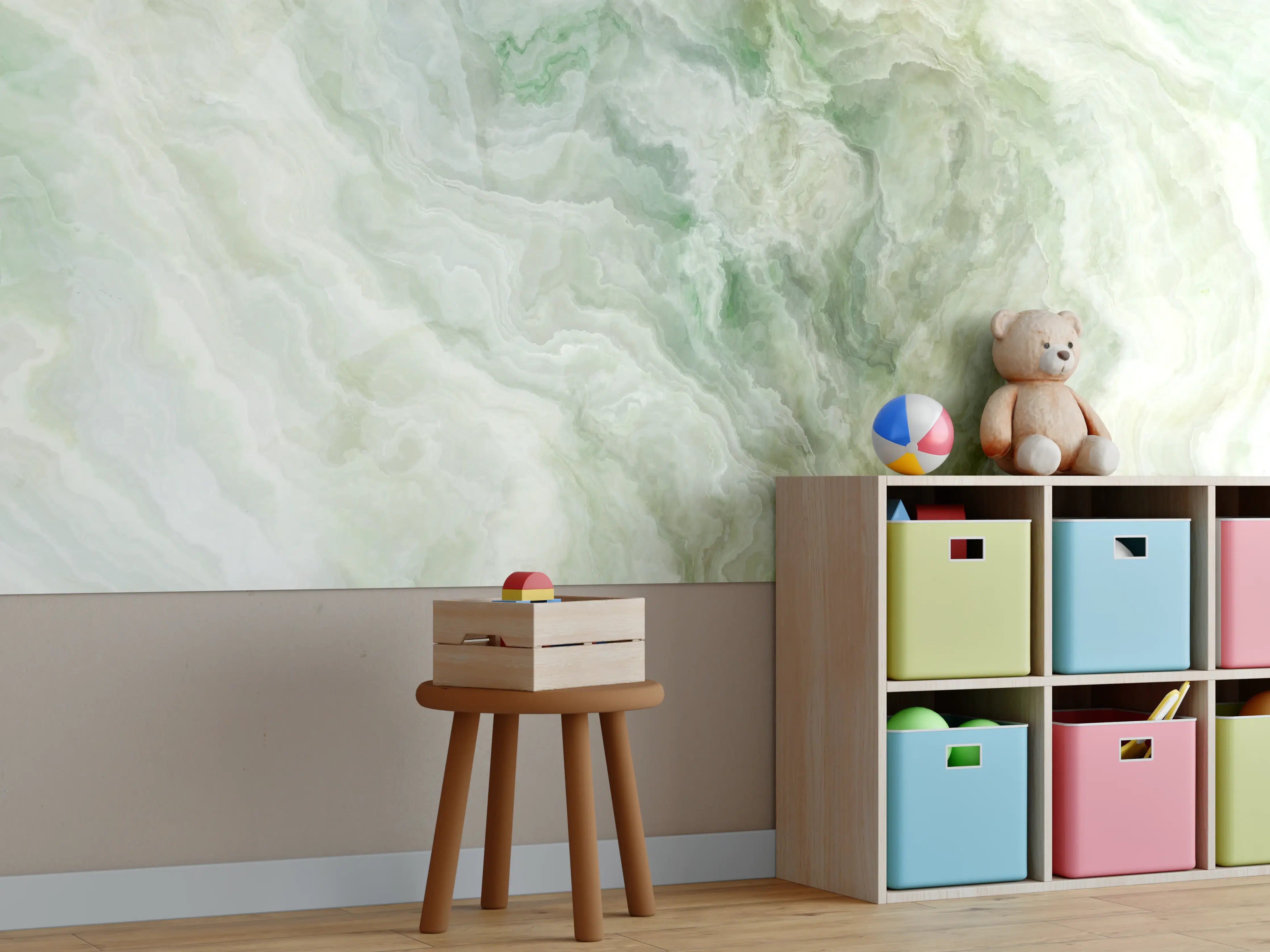 Kinderzimmer Wandgestaltung - Grünlicher Onyx