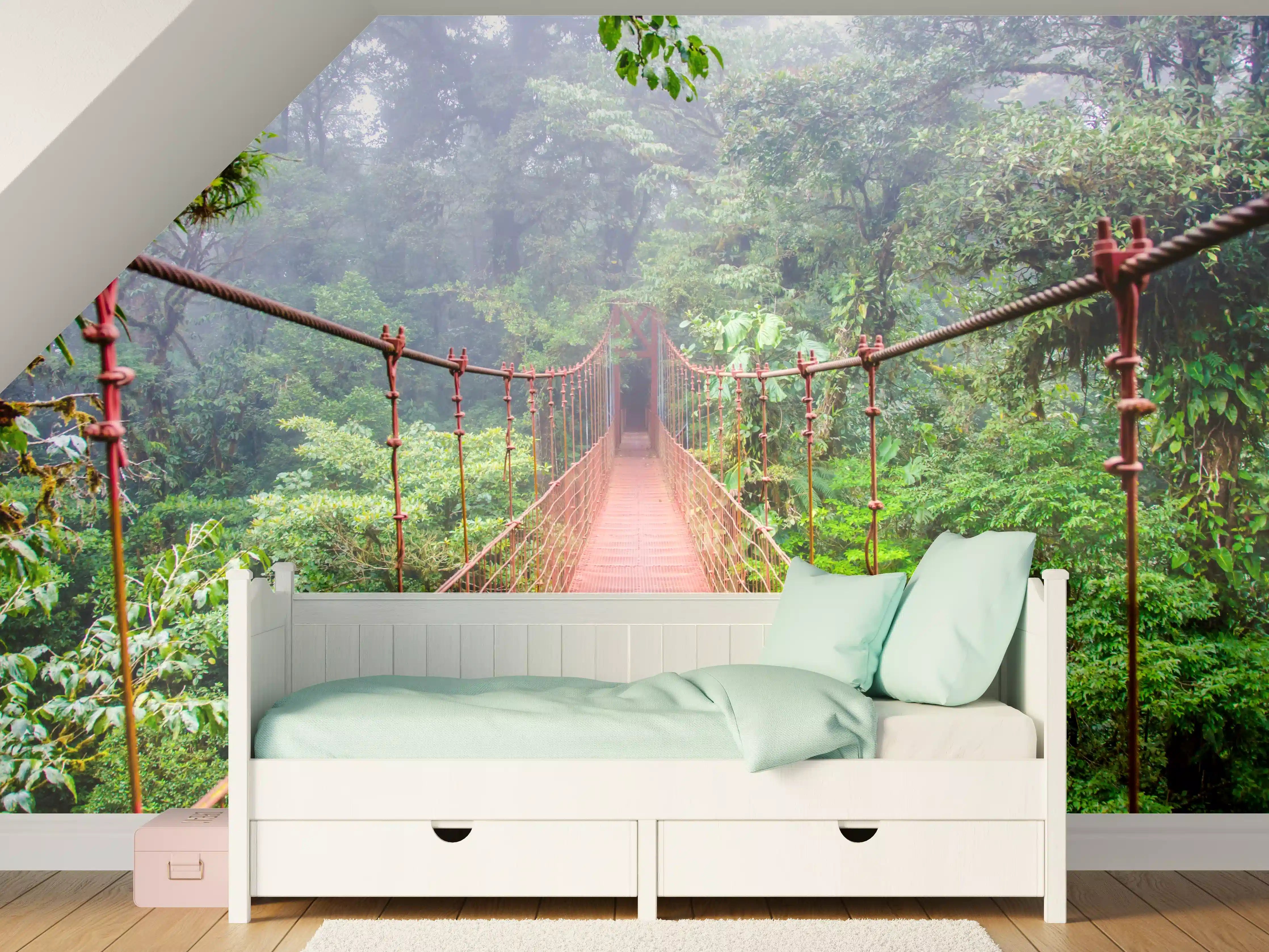 Kinderzimmer Wandgestaltung - Hängebrücke im Regenwald Costa Rica