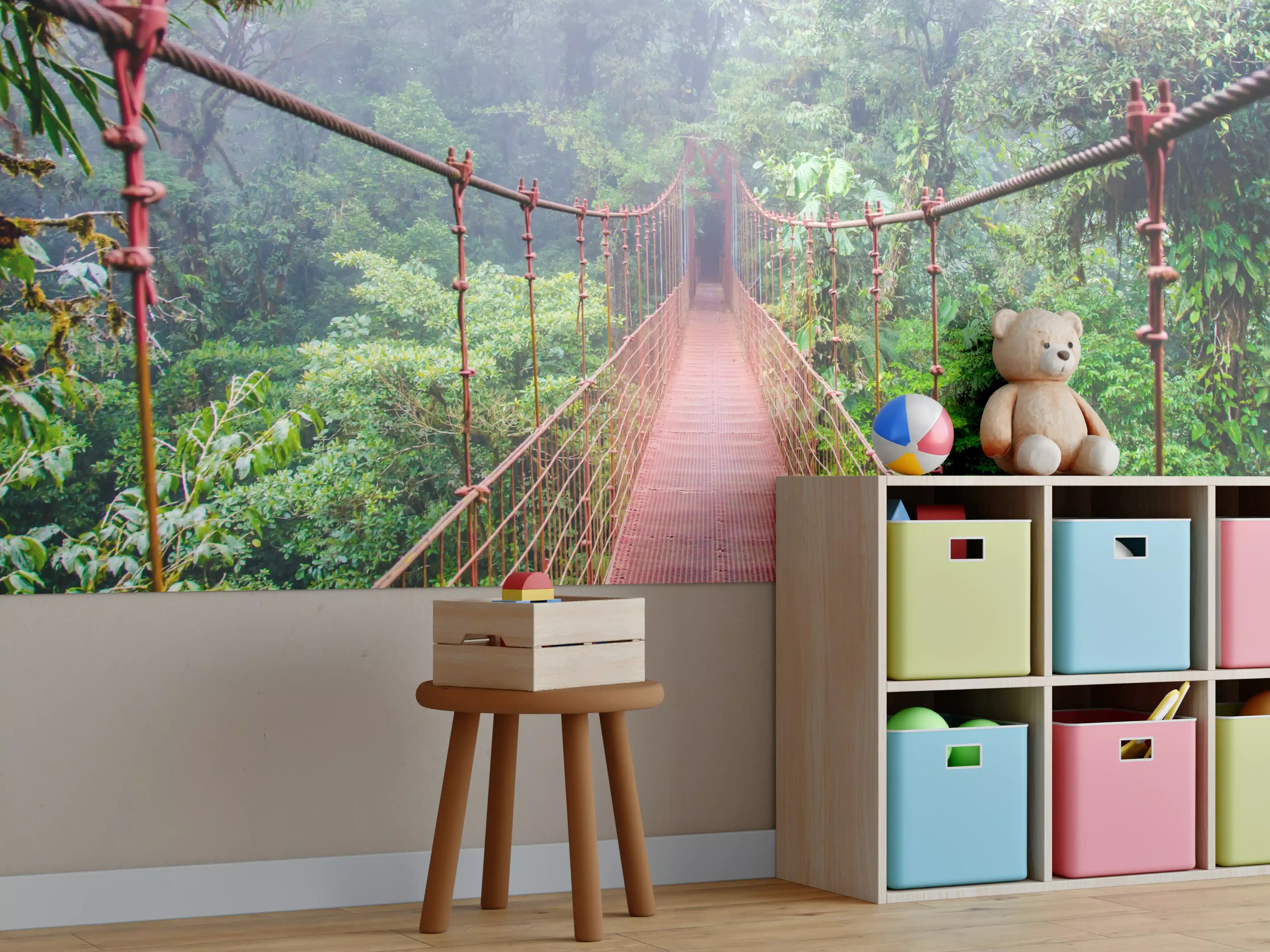 Kinderzimmer Wandgestaltung - Hängebrücke im Regenwald Costa Rica