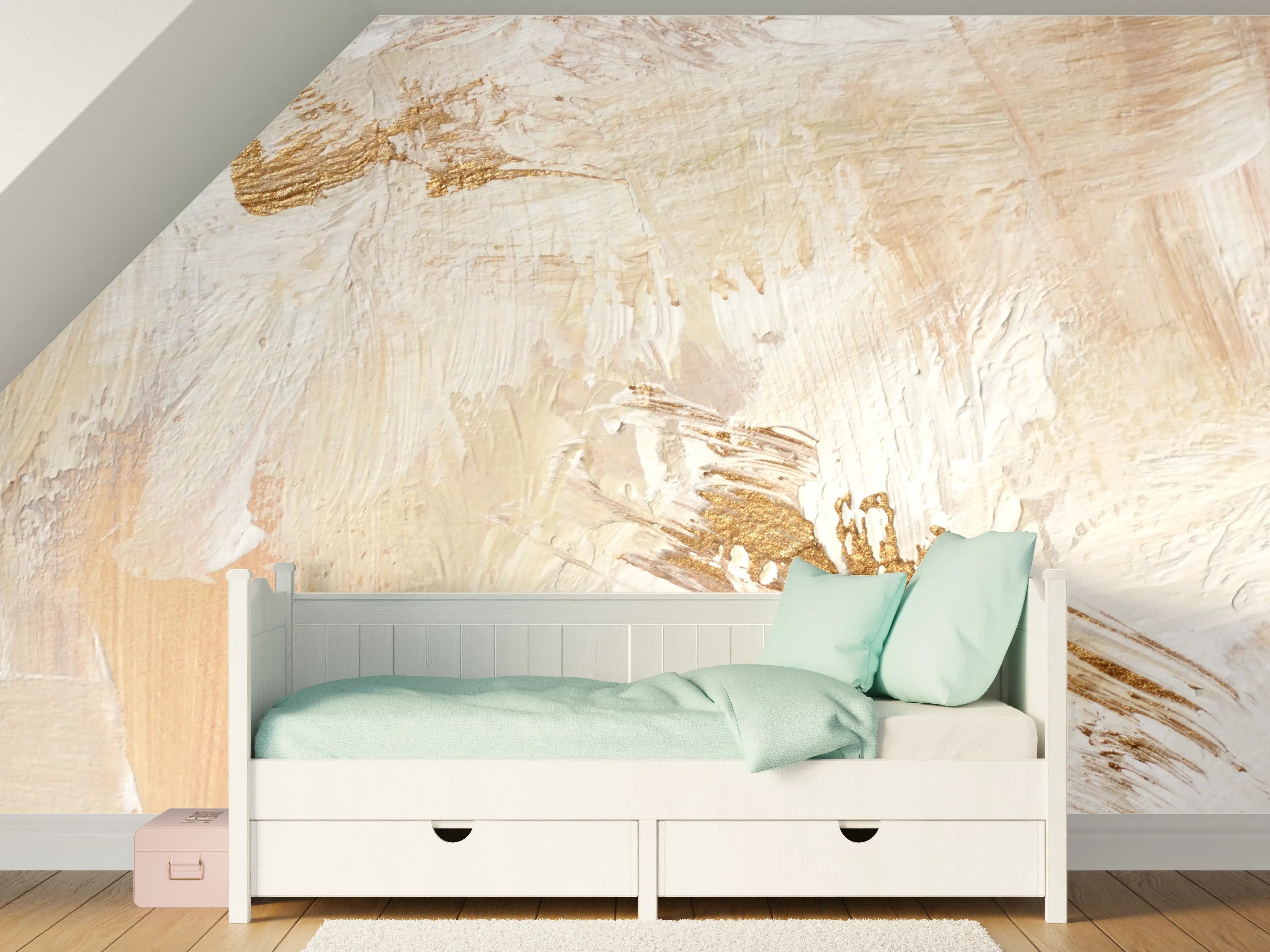 Kinderzimmer Wandgestaltung - Handgemalter Hintergrund - Abstrakt