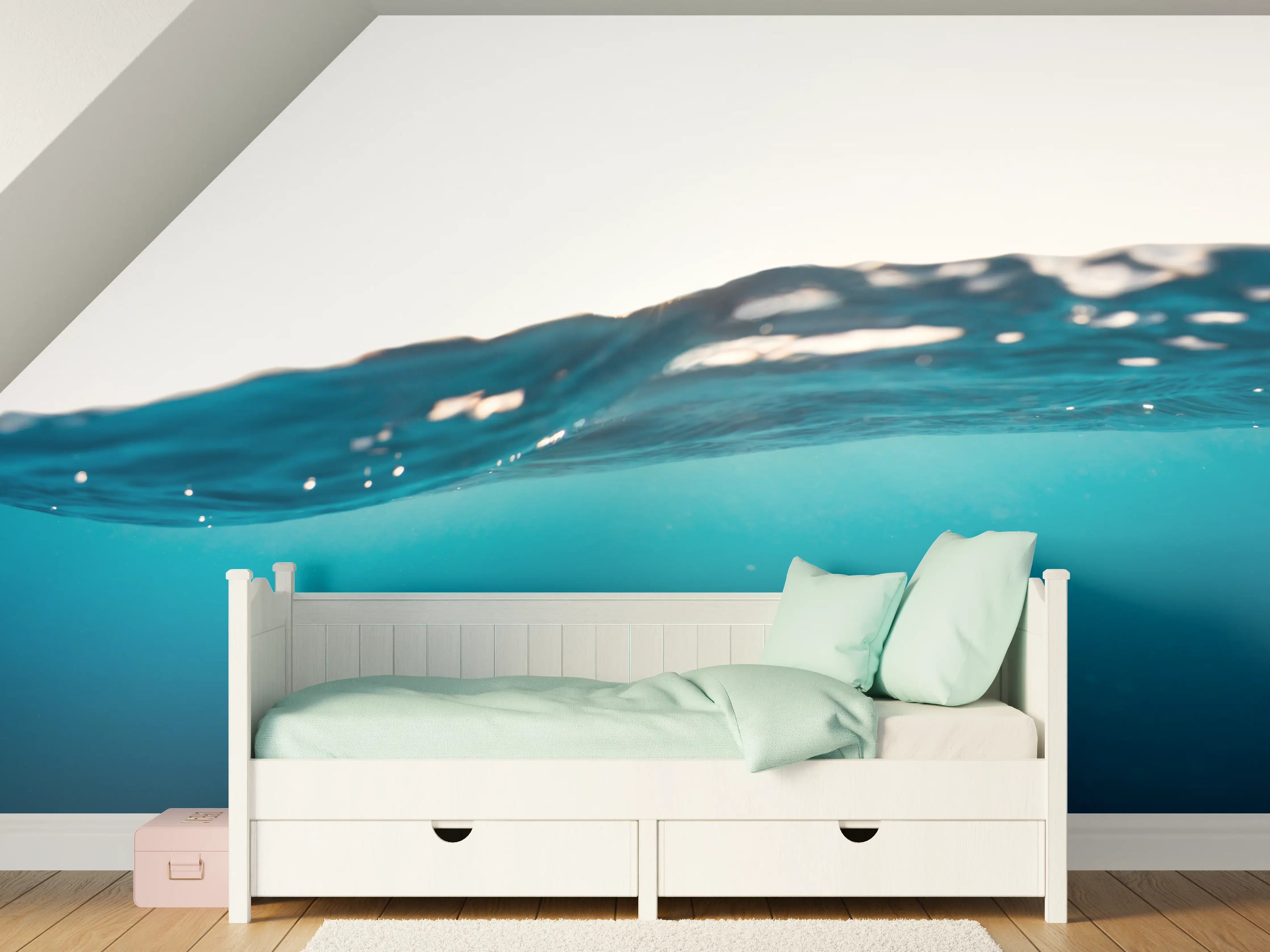 Kinderzimmer Wandgestaltung - Harmonische Wasserwelle