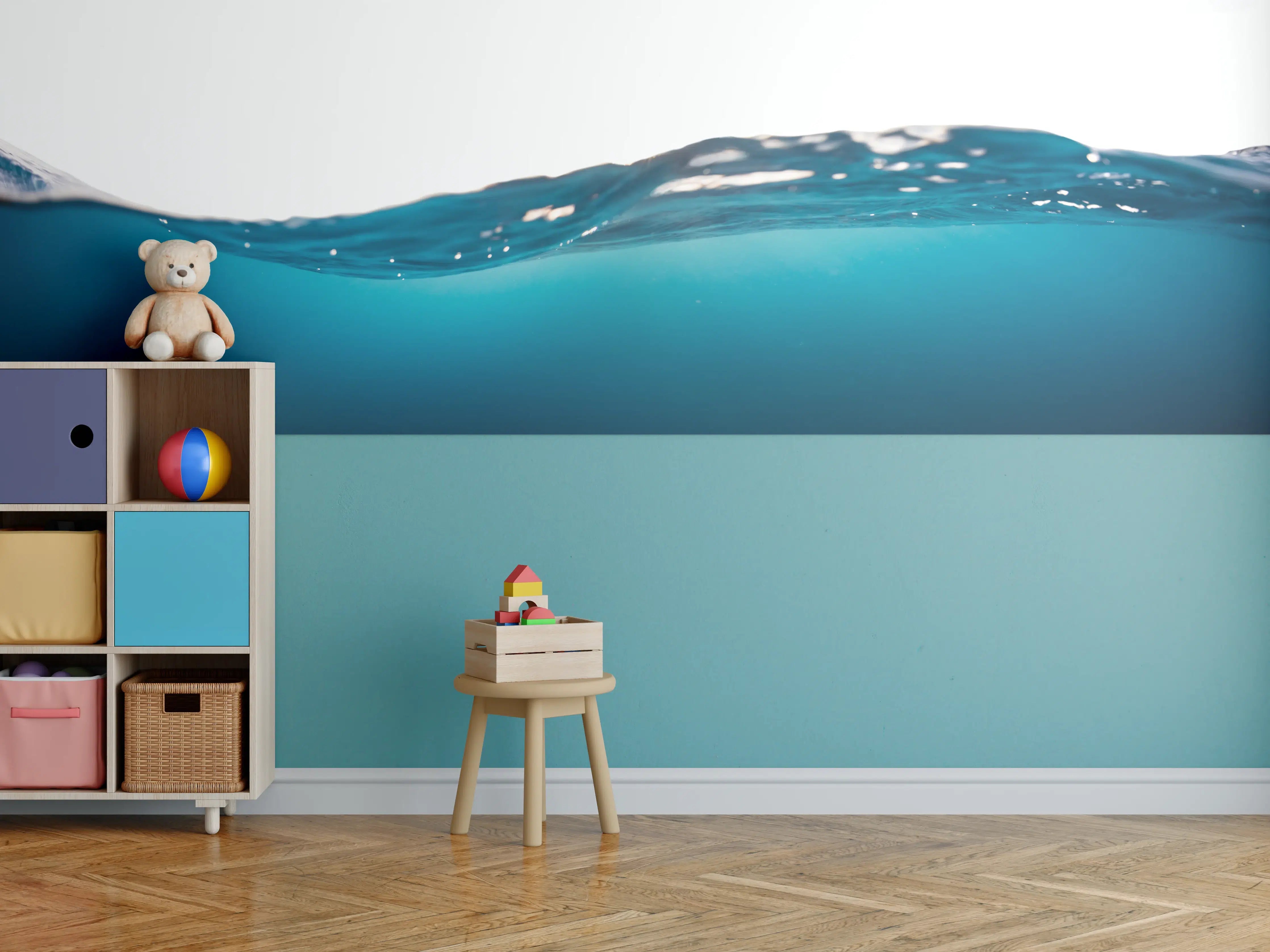 Kinderzimmer Wandgestaltung - Harmonische Wasserwelle