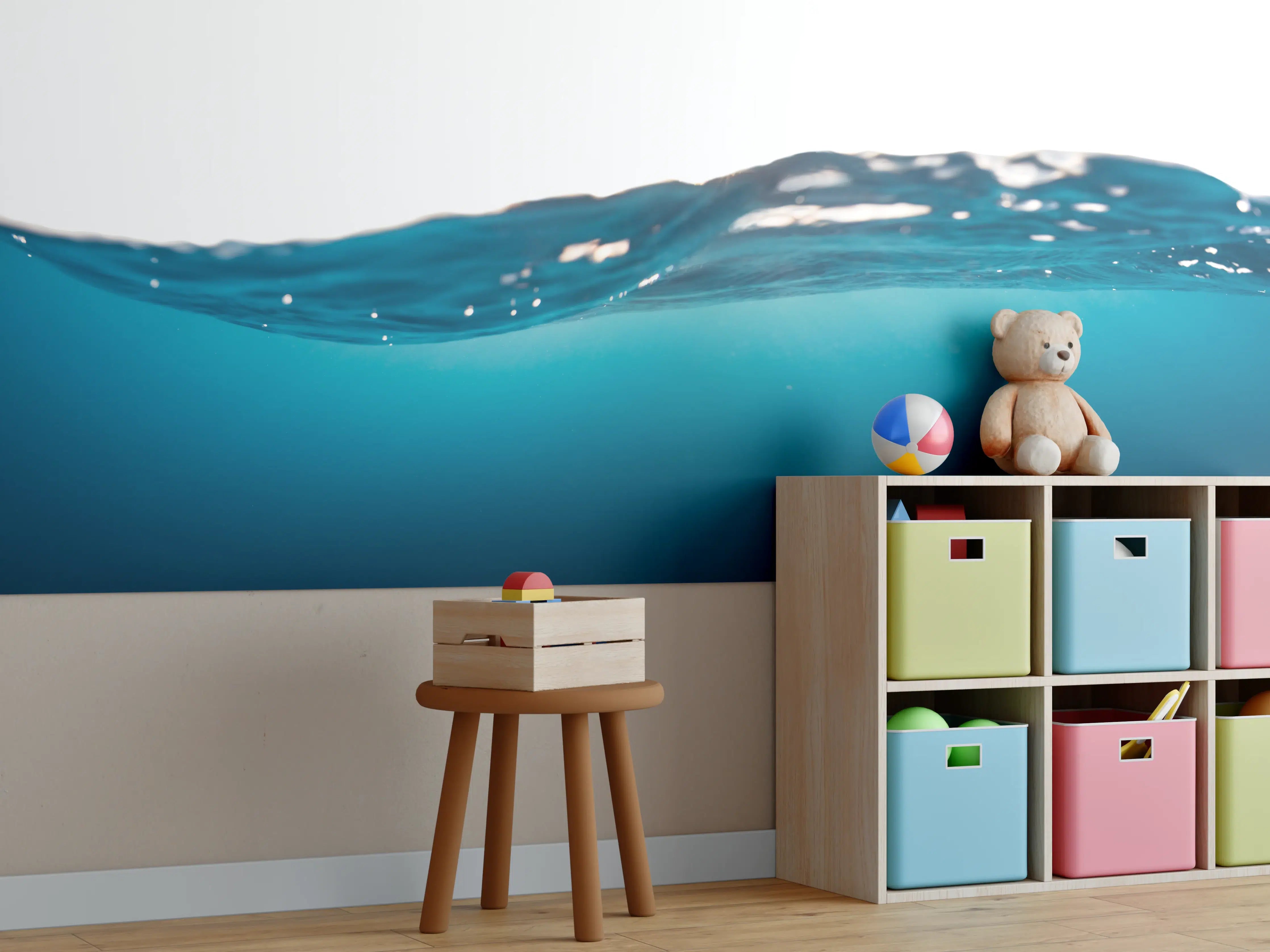 Kinderzimmer Wandgestaltung - Harmonische Wasserwelle