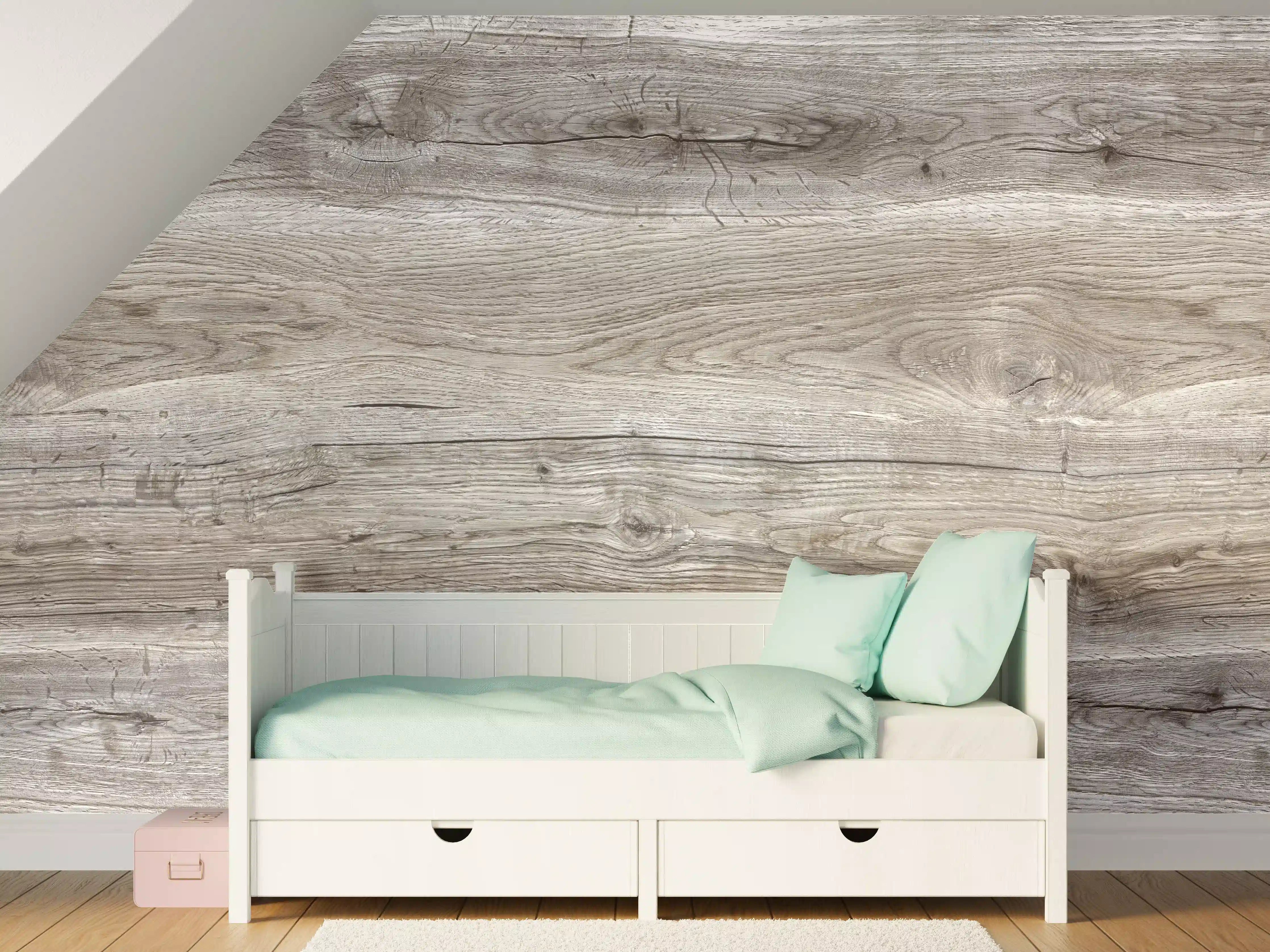 Kinderzimmer Wandgestaltung - Hell-braune Holz Textur
