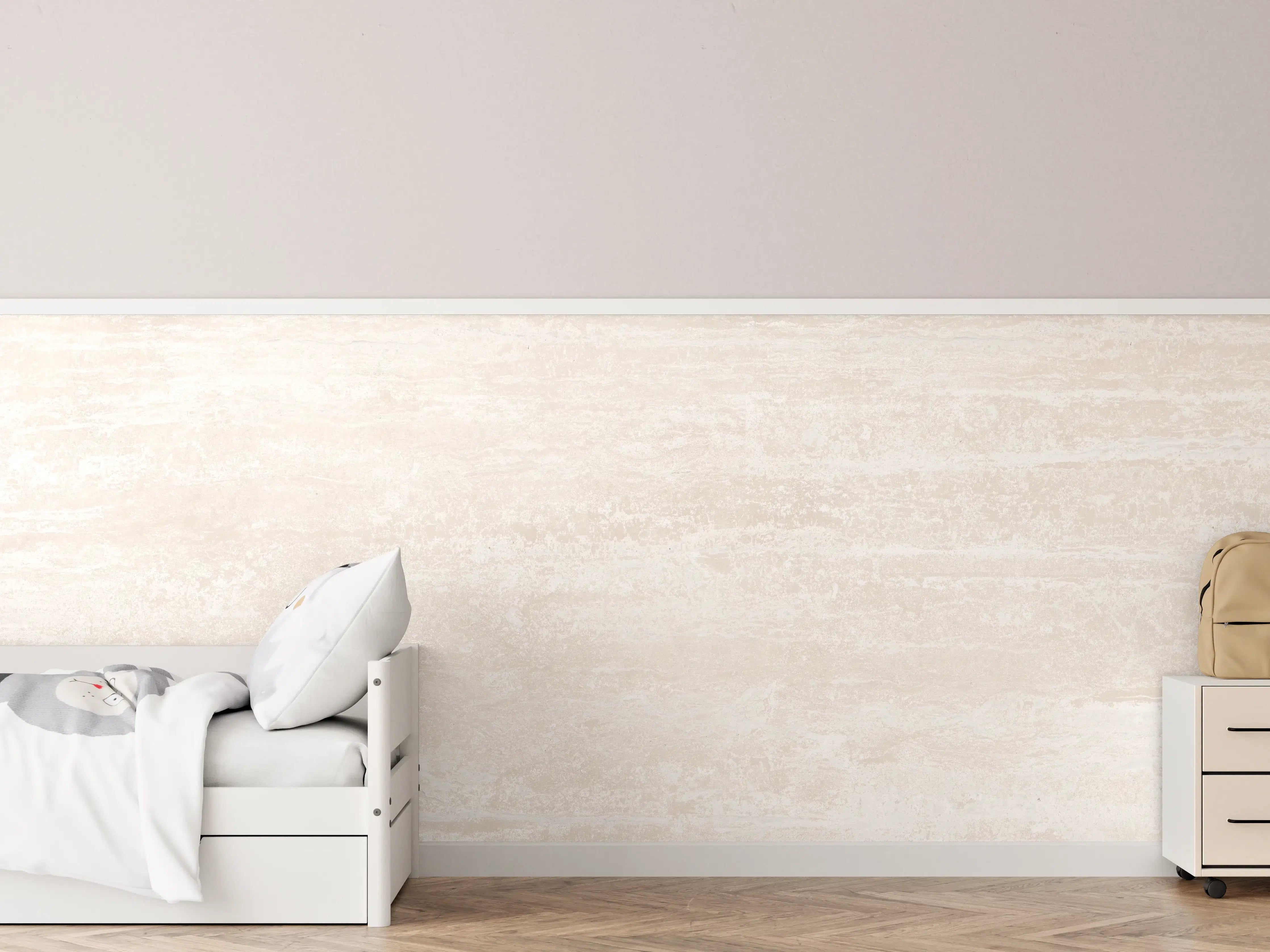 Kinderzimmer Wandgestaltung - Hellbeiger Farbton mit sanfter Struktur