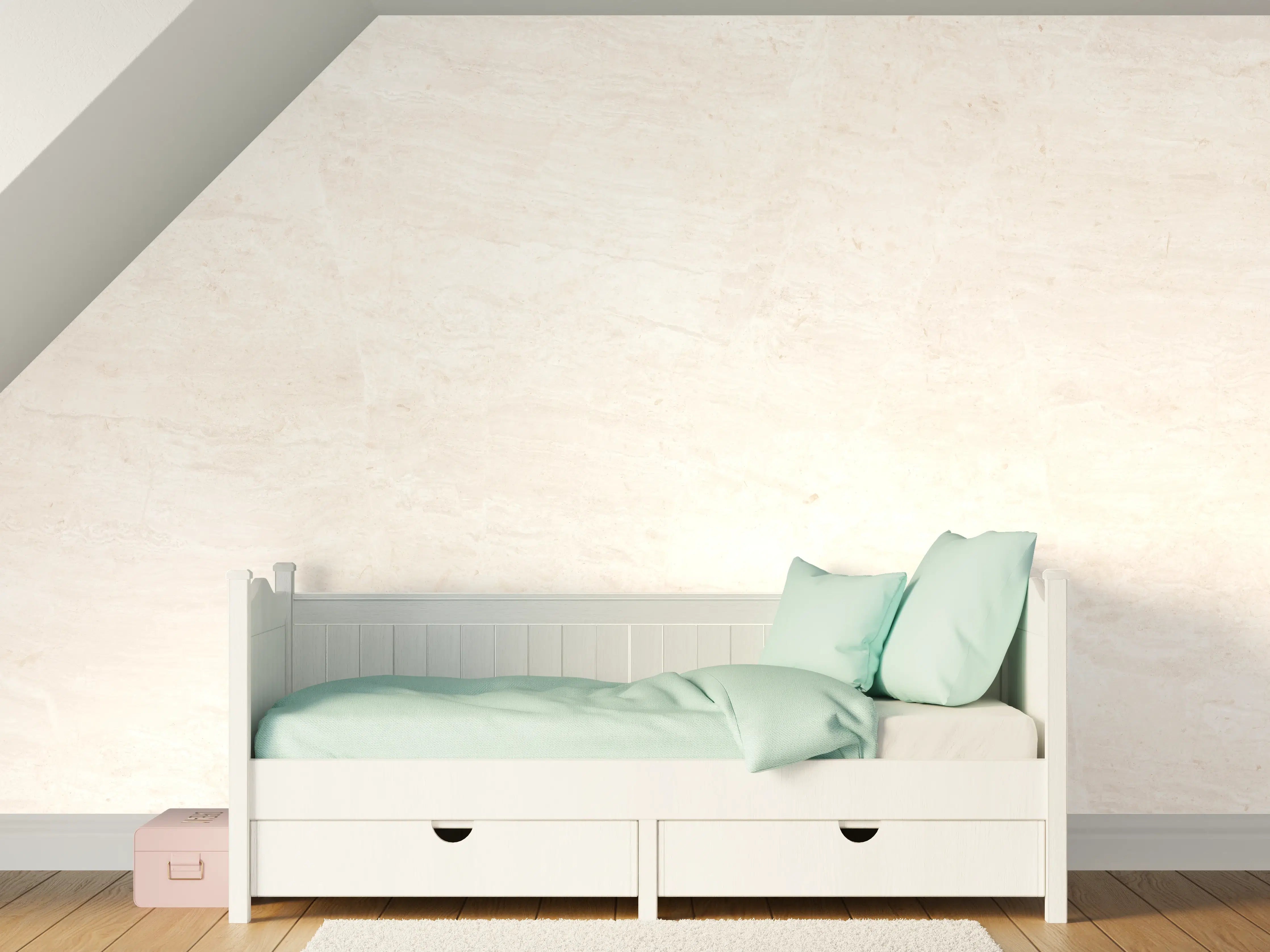 Kinderzimmer Wandgestaltung - Helle Beige Wand mit subtiler Textur