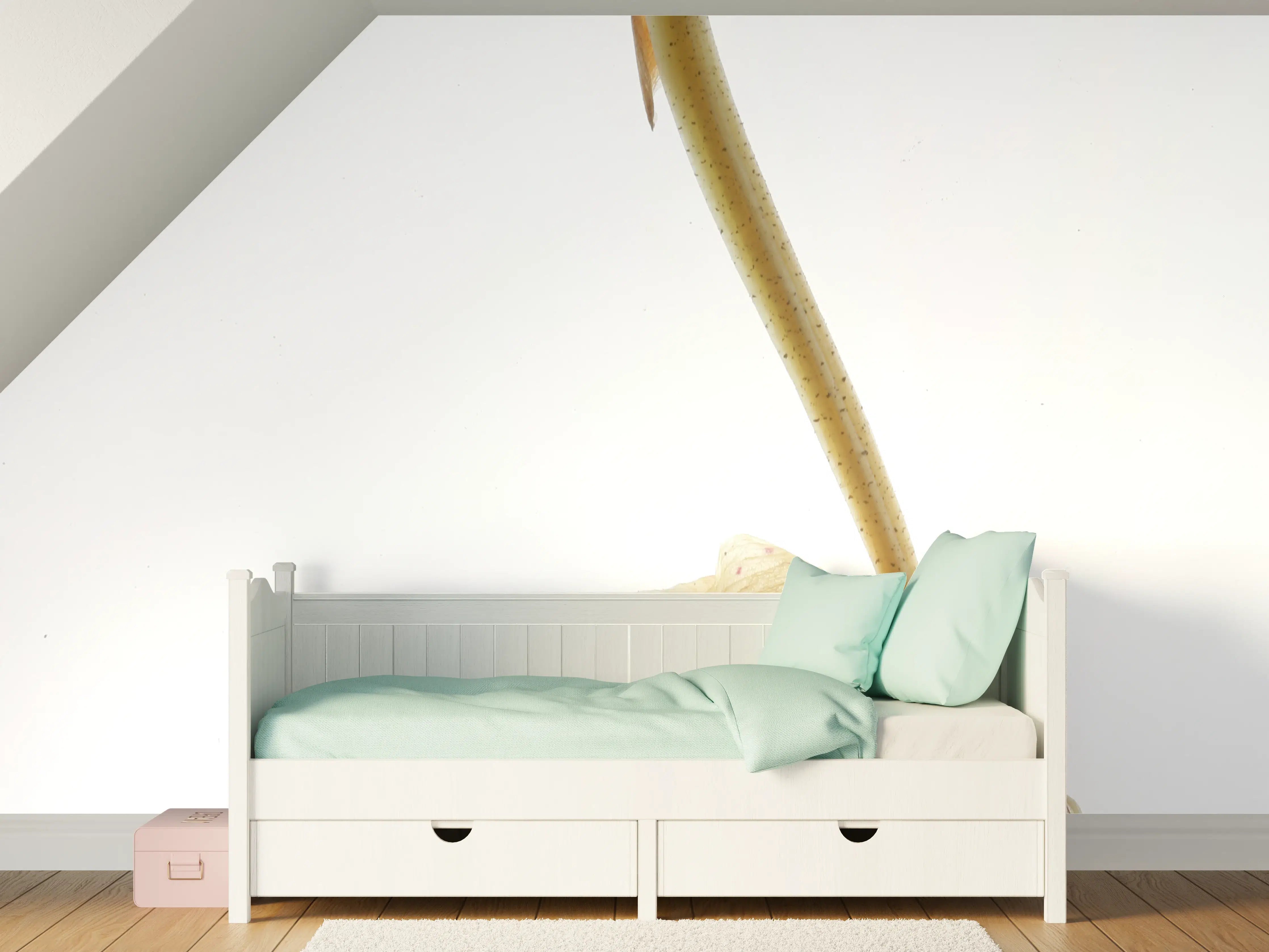 Kinderzimmer Wandgestaltung - Helle Blume - Nahaufnahme
