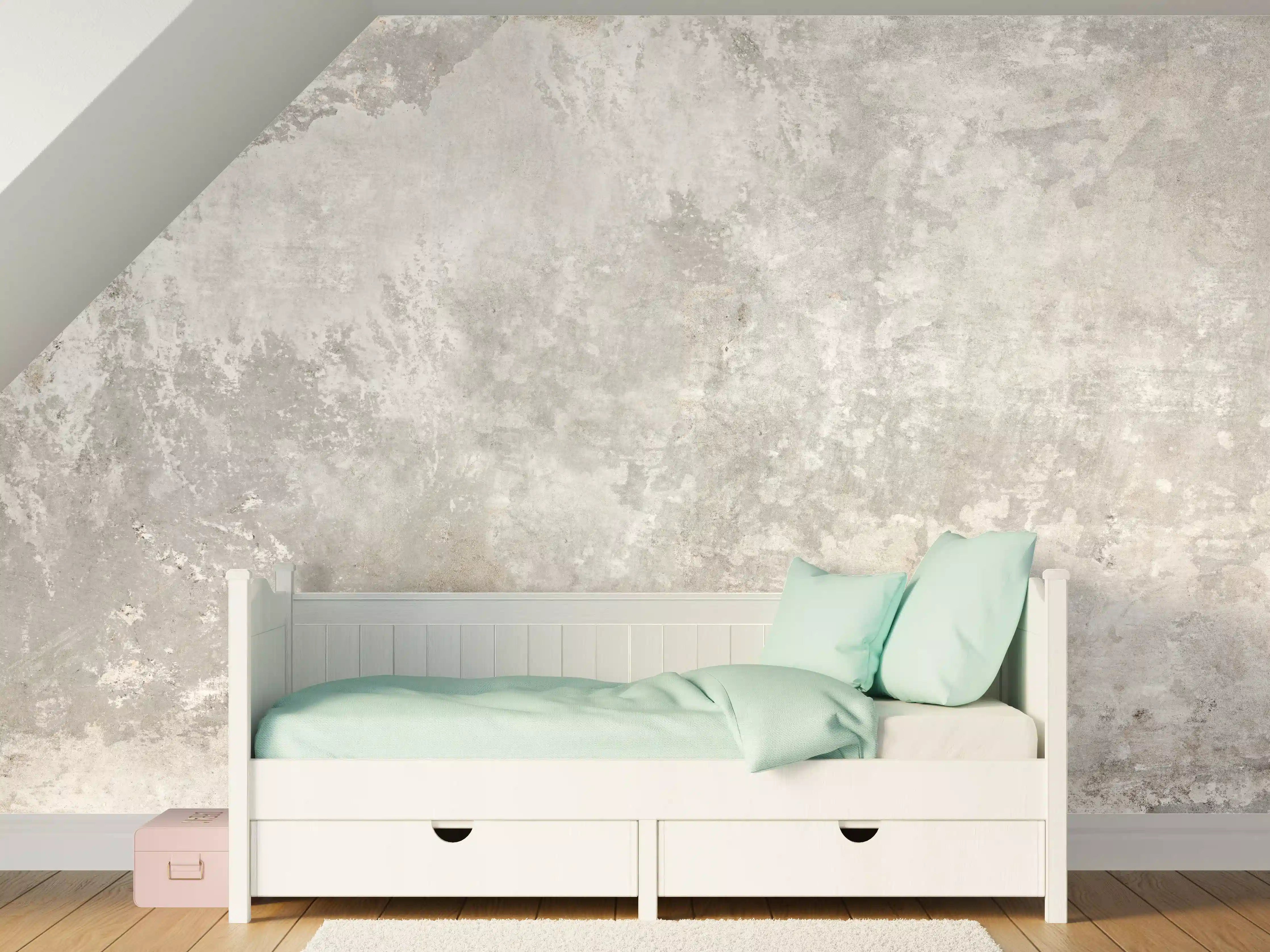 Kinderzimmer Wandgestaltung - Helle Grau-Texturwand