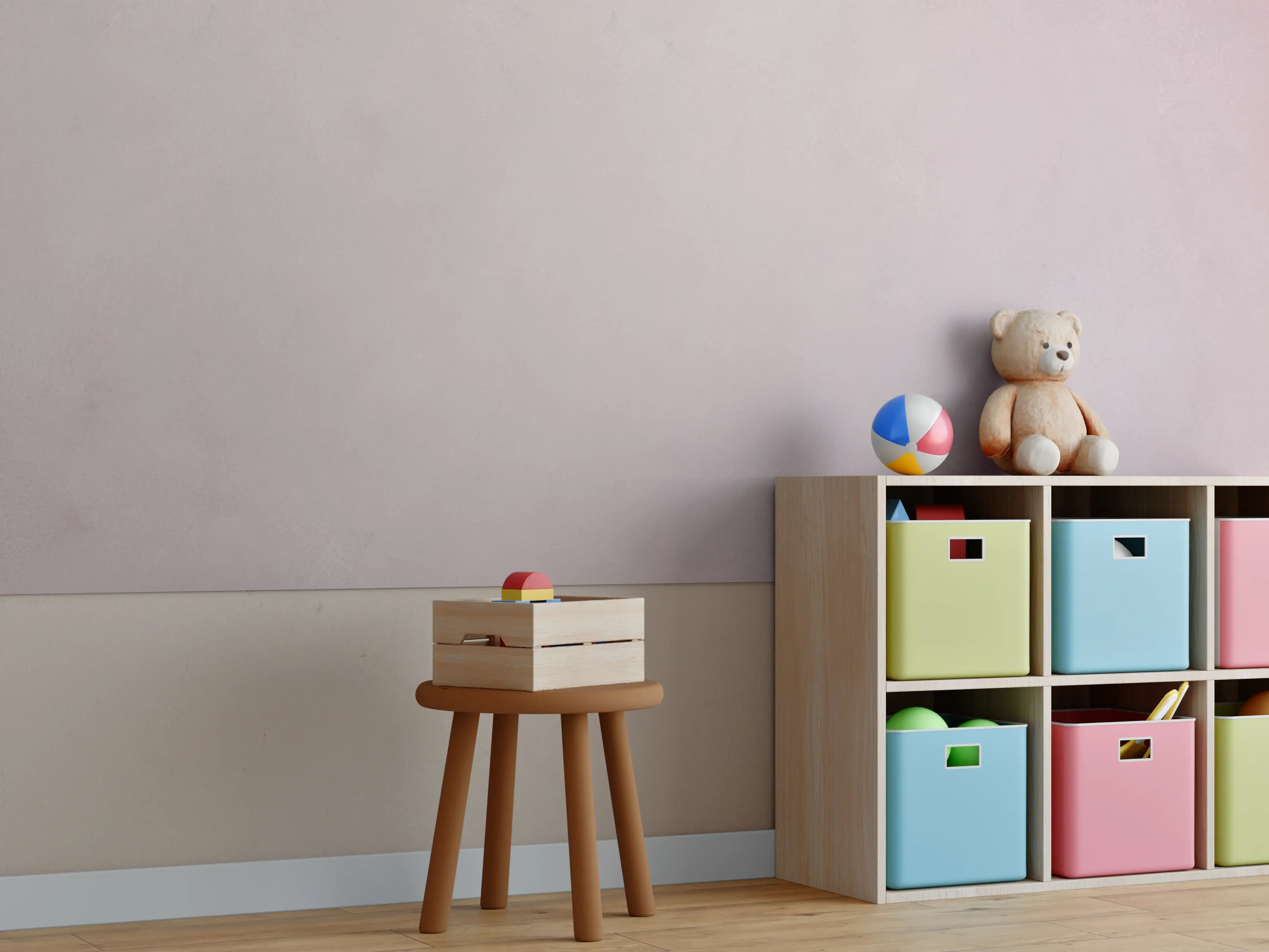 Kinderzimmer Wandgestaltung - Helle Graues Mauermuster