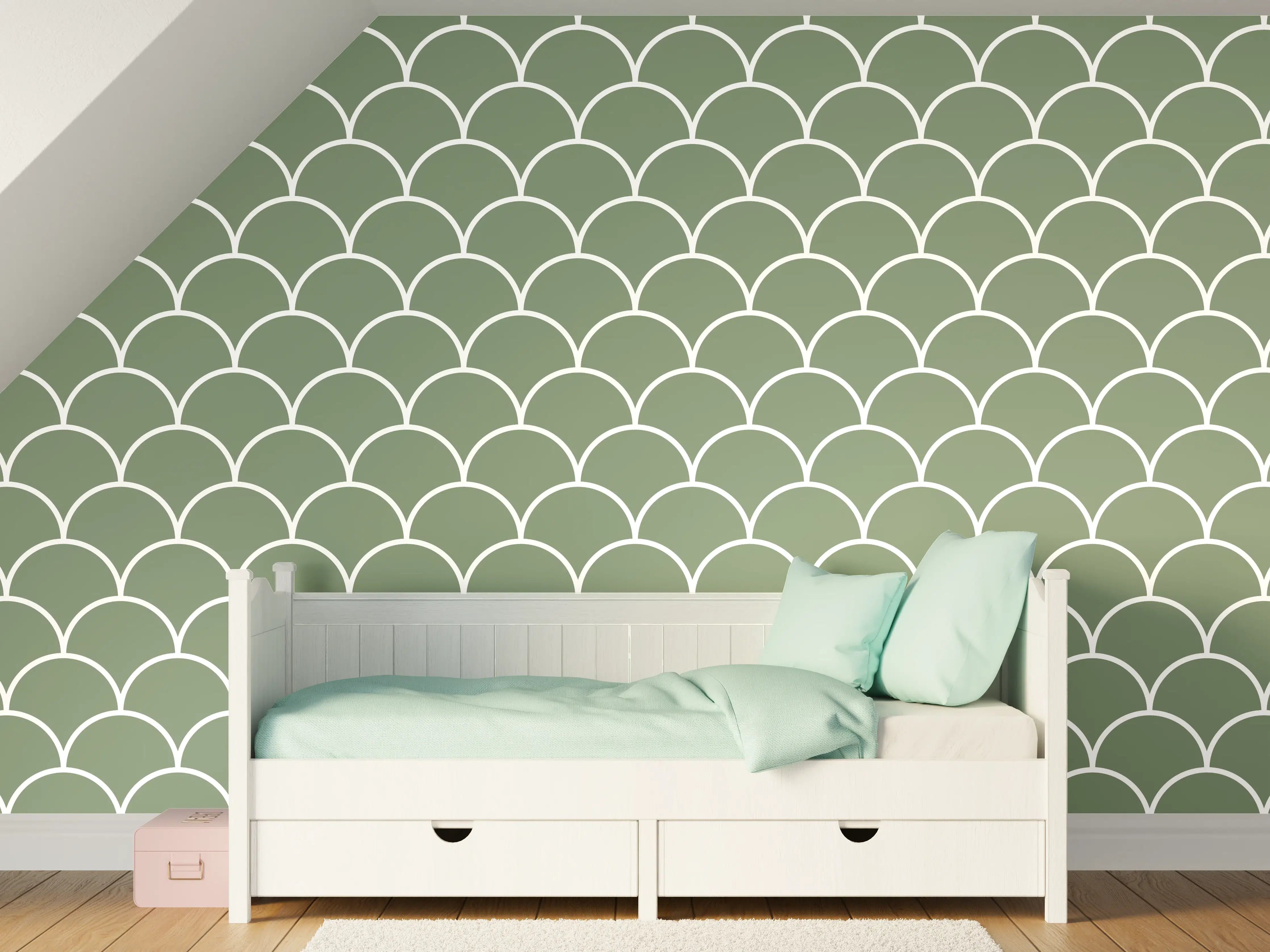 Kinderzimmer Wandgestaltung - Helle Marmor-Textur mit zarten Graunuancen