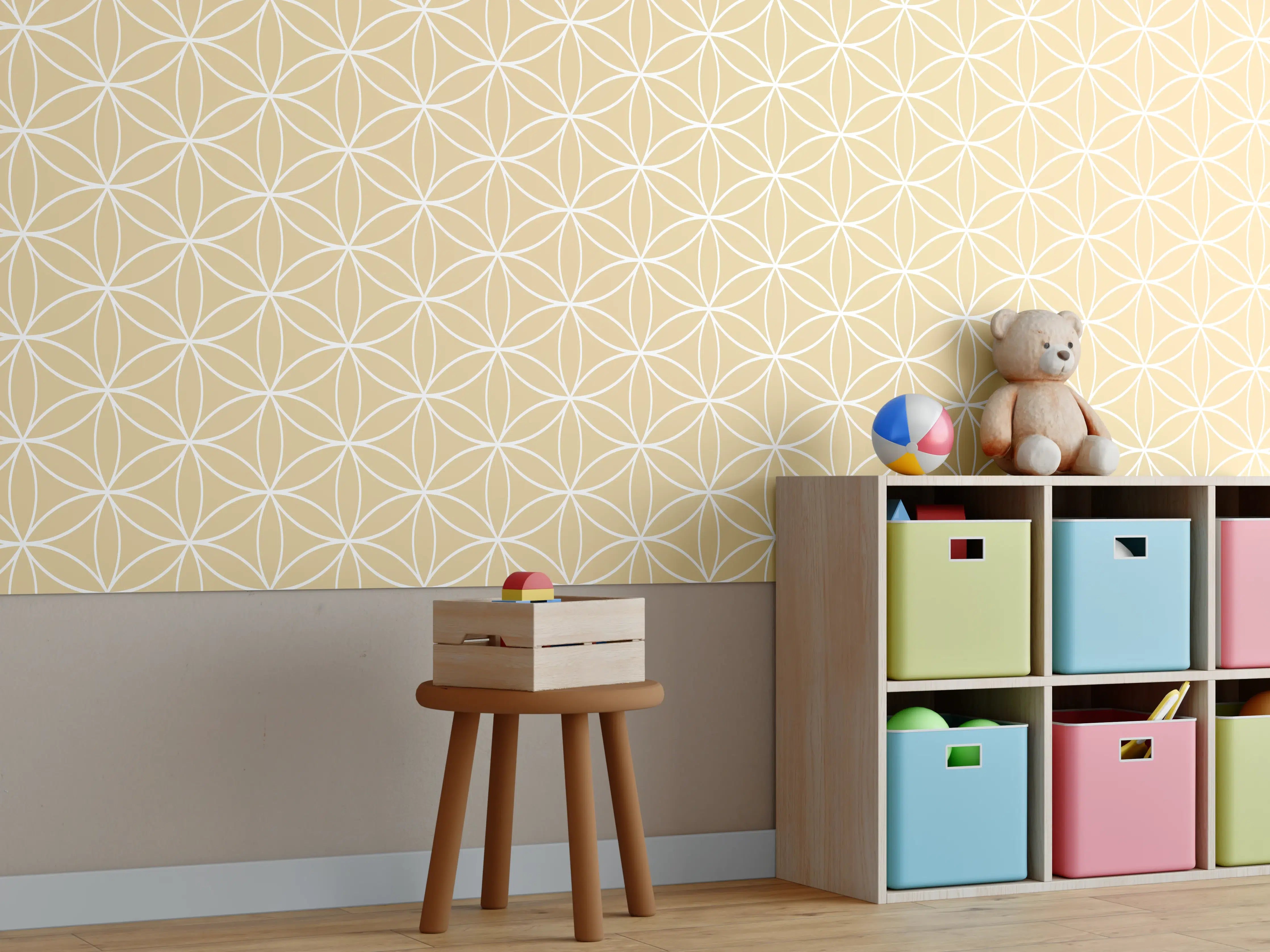 Kinderzimmer Wandgestaltung - Helle Sand-Design-Vorlage