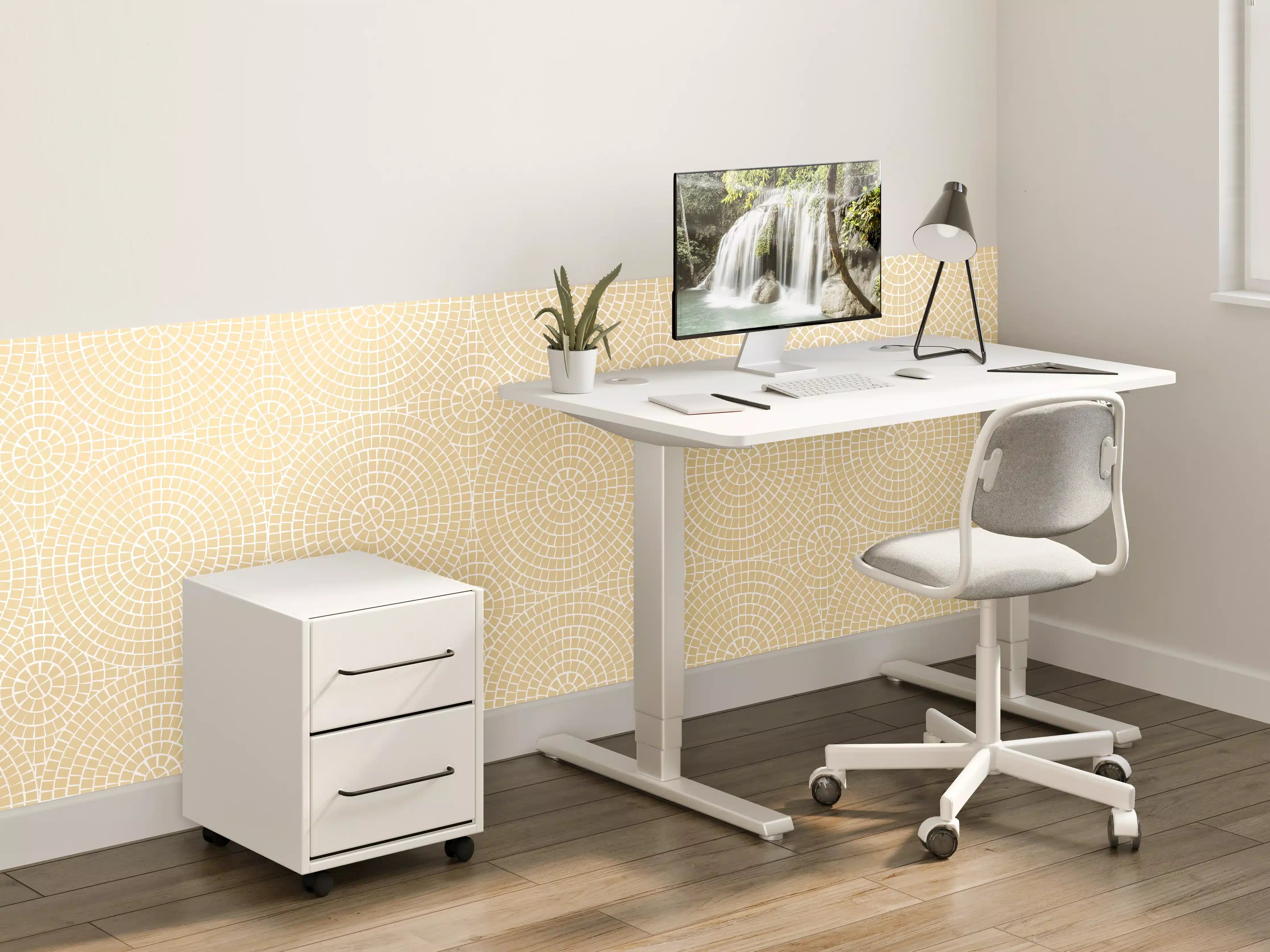 Kinderzimmer Wandgestaltung - Helle Sandstein-Mosaikfliese