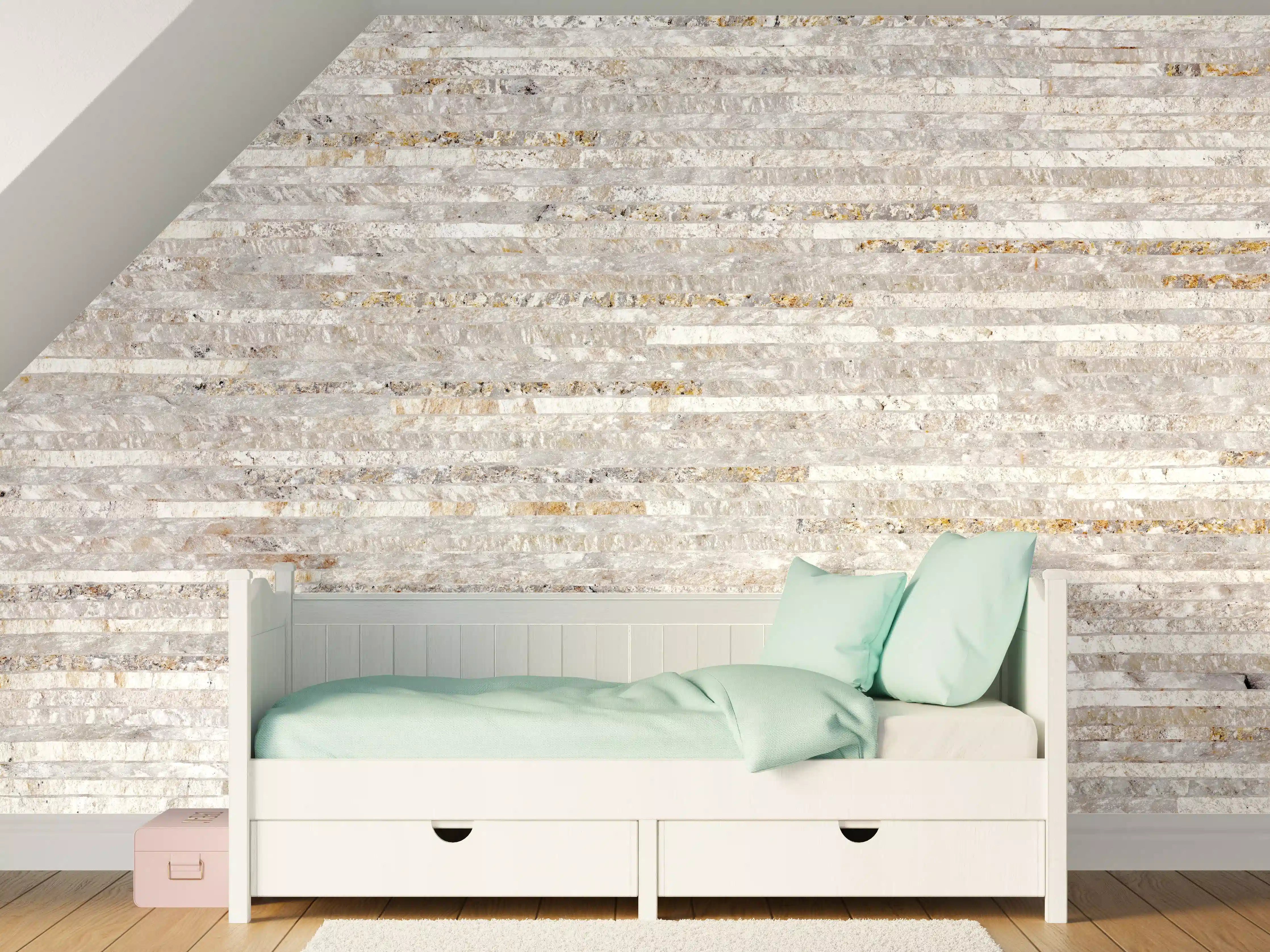 Kinderzimmer Wandgestaltung - Helle Sandstein-Textur