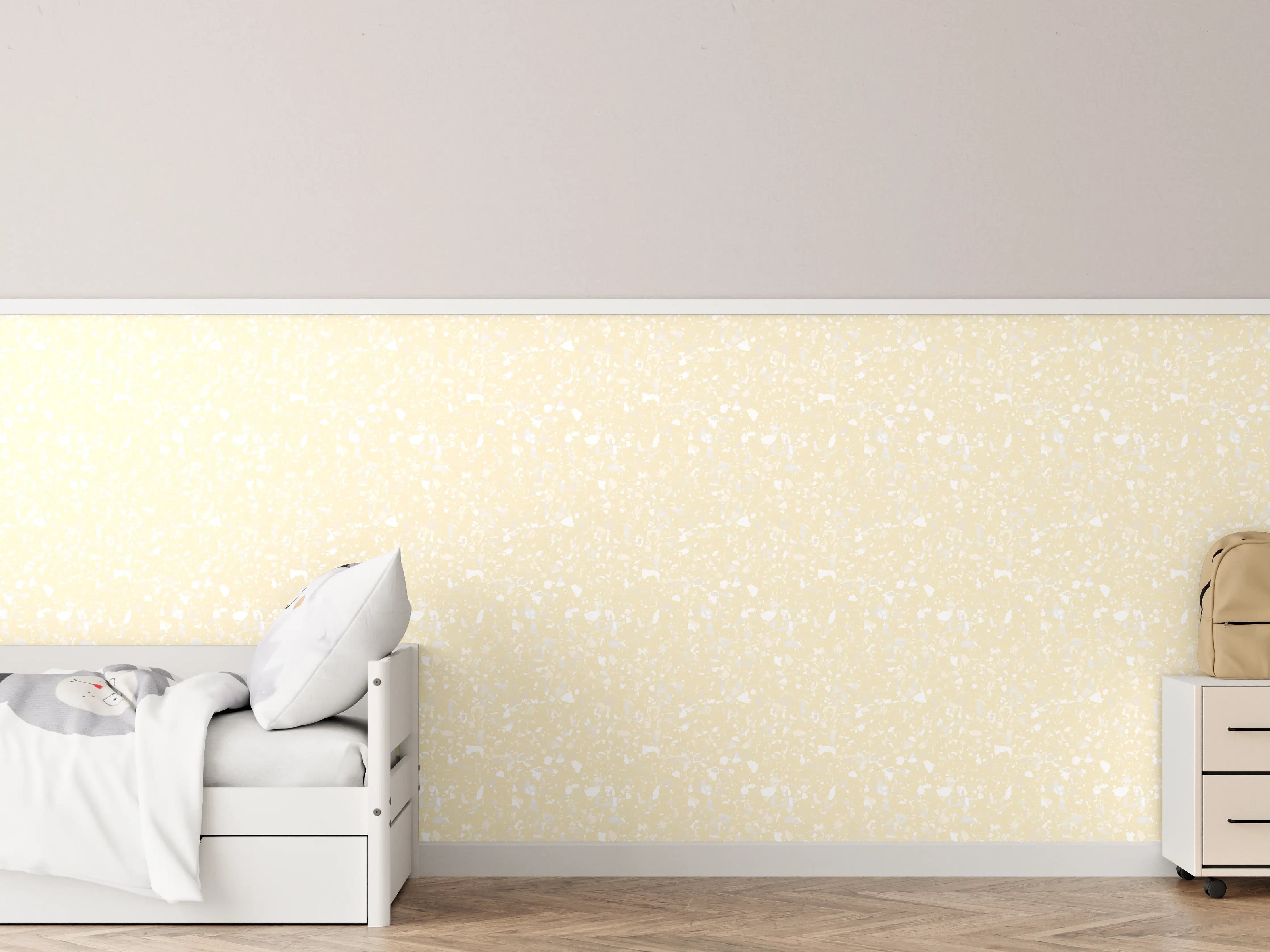 Kinderzimmer Wandgestaltung - Helle Terrazzo-Fliese in Avorio