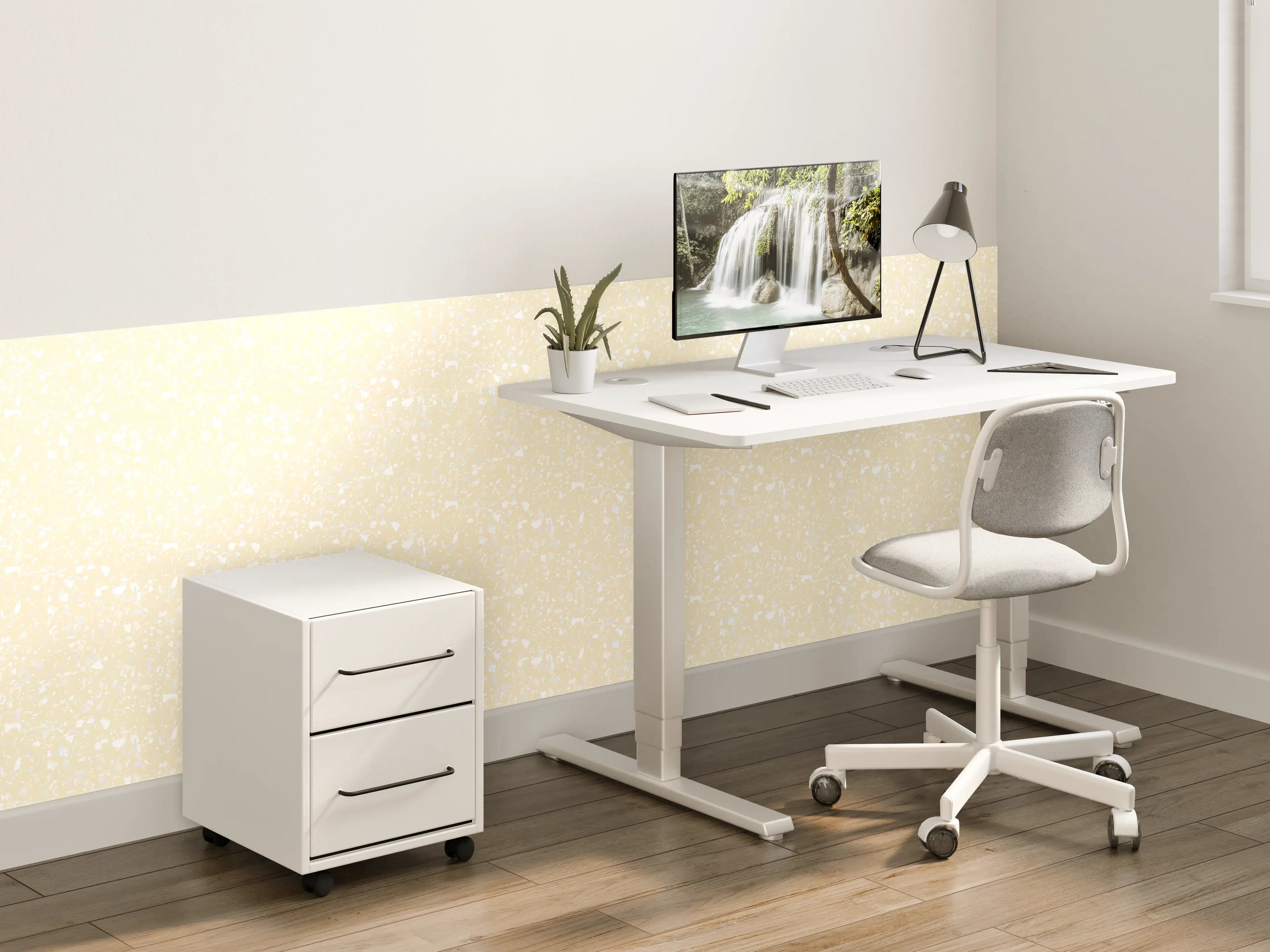 Kinderzimmer Wandgestaltung - Helle Terrazzo-Fliese in Avorio