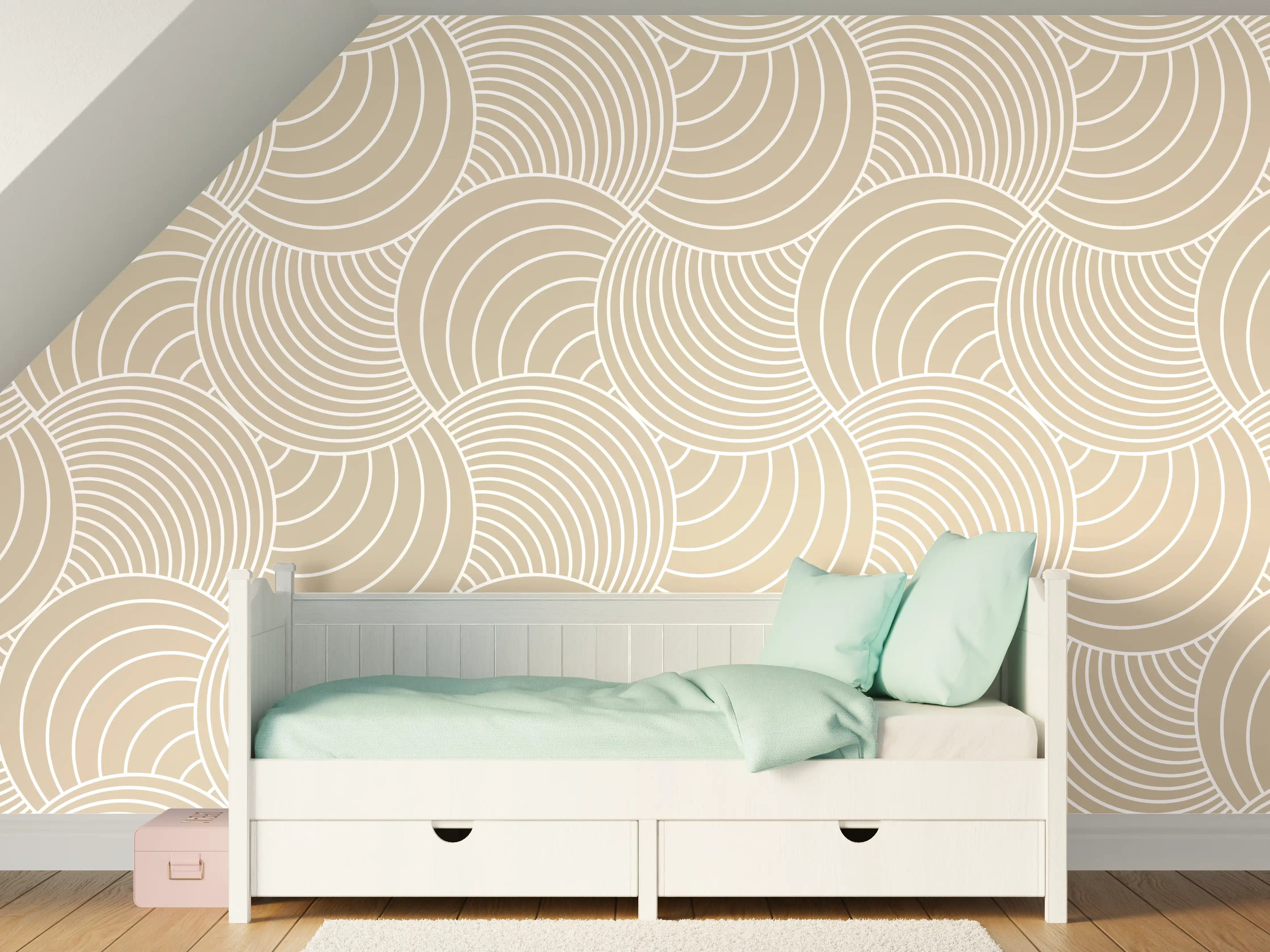 Kinderzimmer Wandgestaltung - Helle Weiss-Grau-Marmortextur mit feinen Nuancen