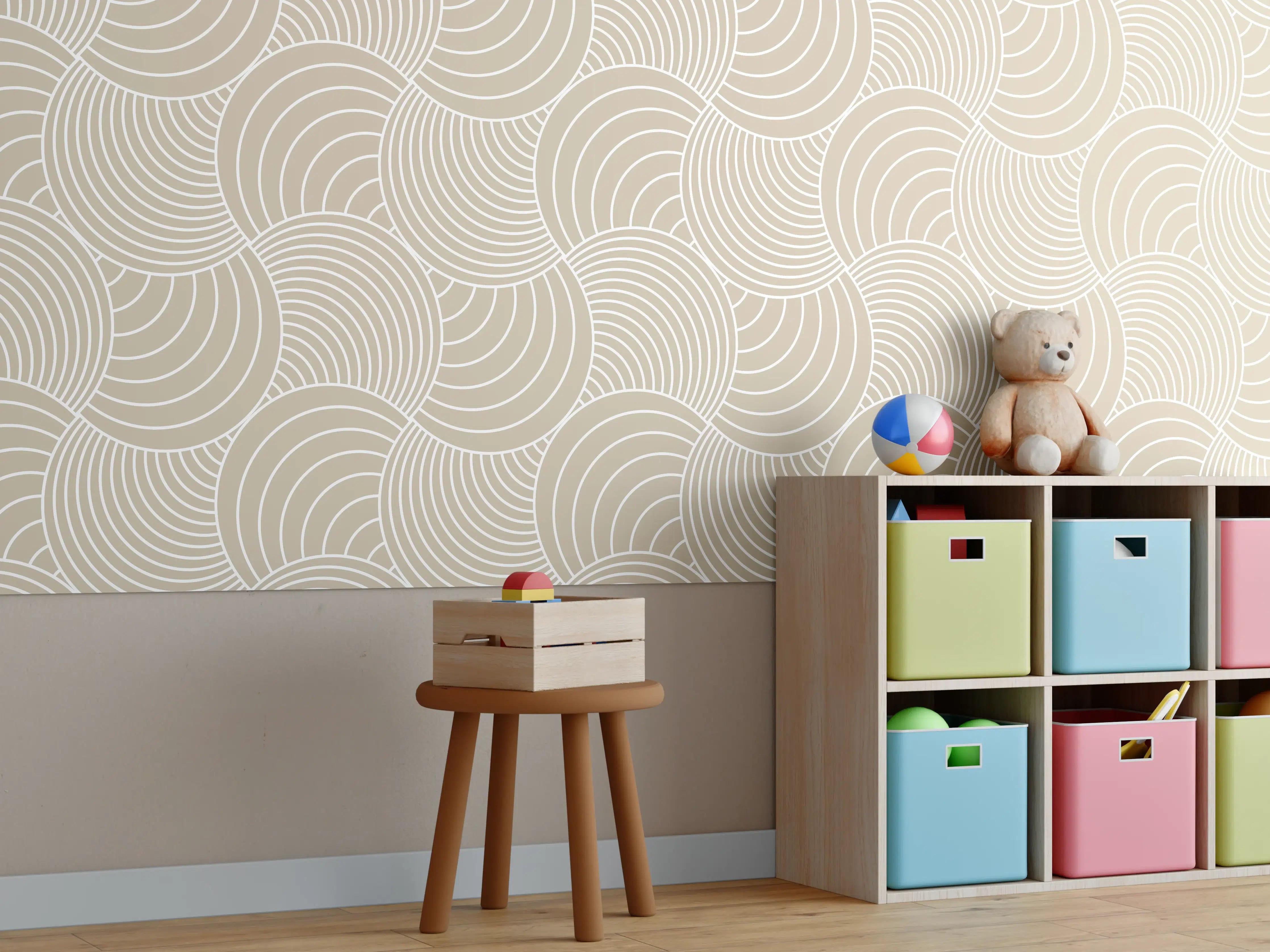 Kinderzimmer Wandgestaltung - Helle Weiss-Grau-Marmortextur mit feinen Nuancen