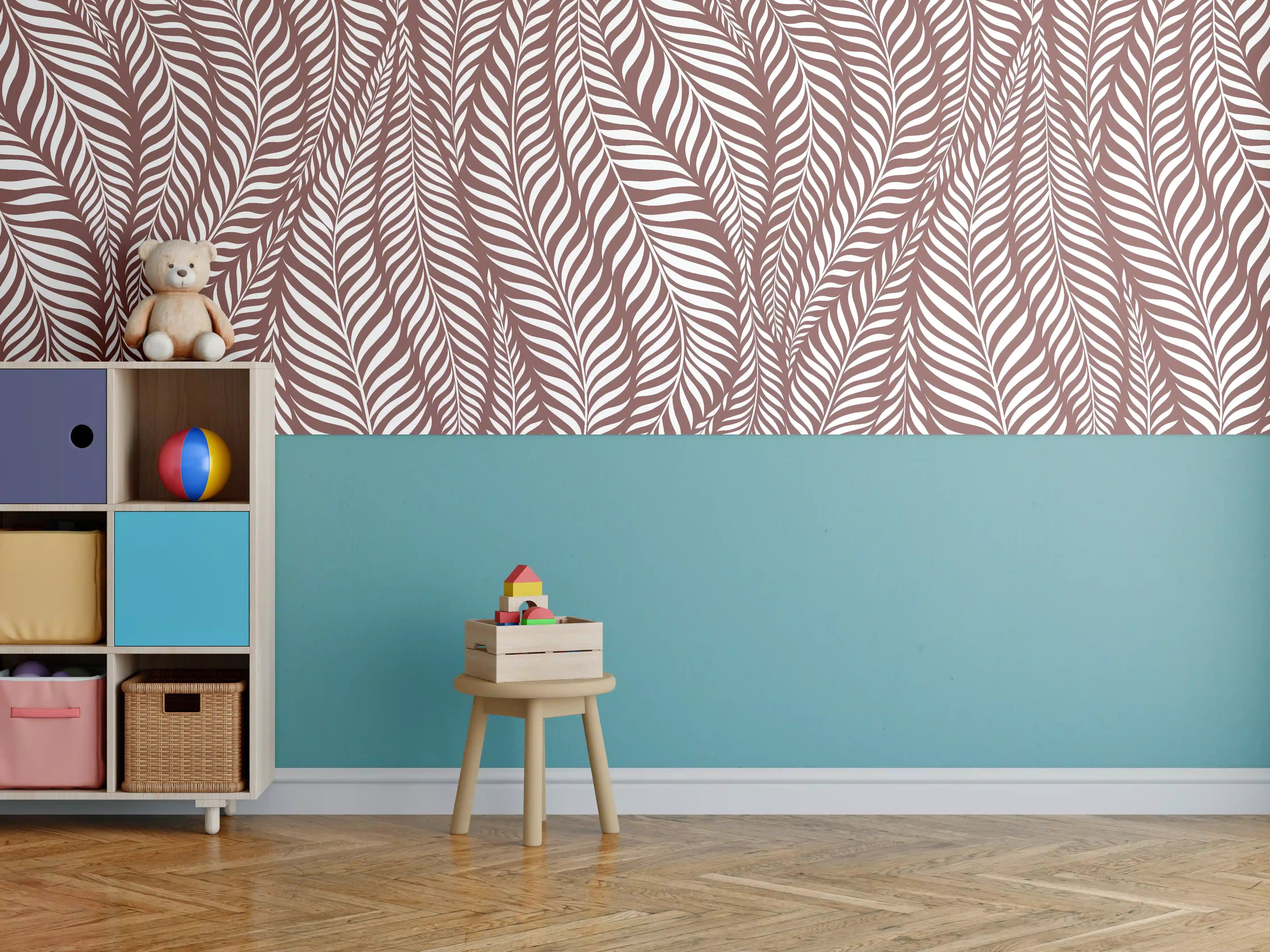 Kinderzimmer Wandgestaltung - Helle Weiß-Grau-Musterwand mit feinen Nuancen