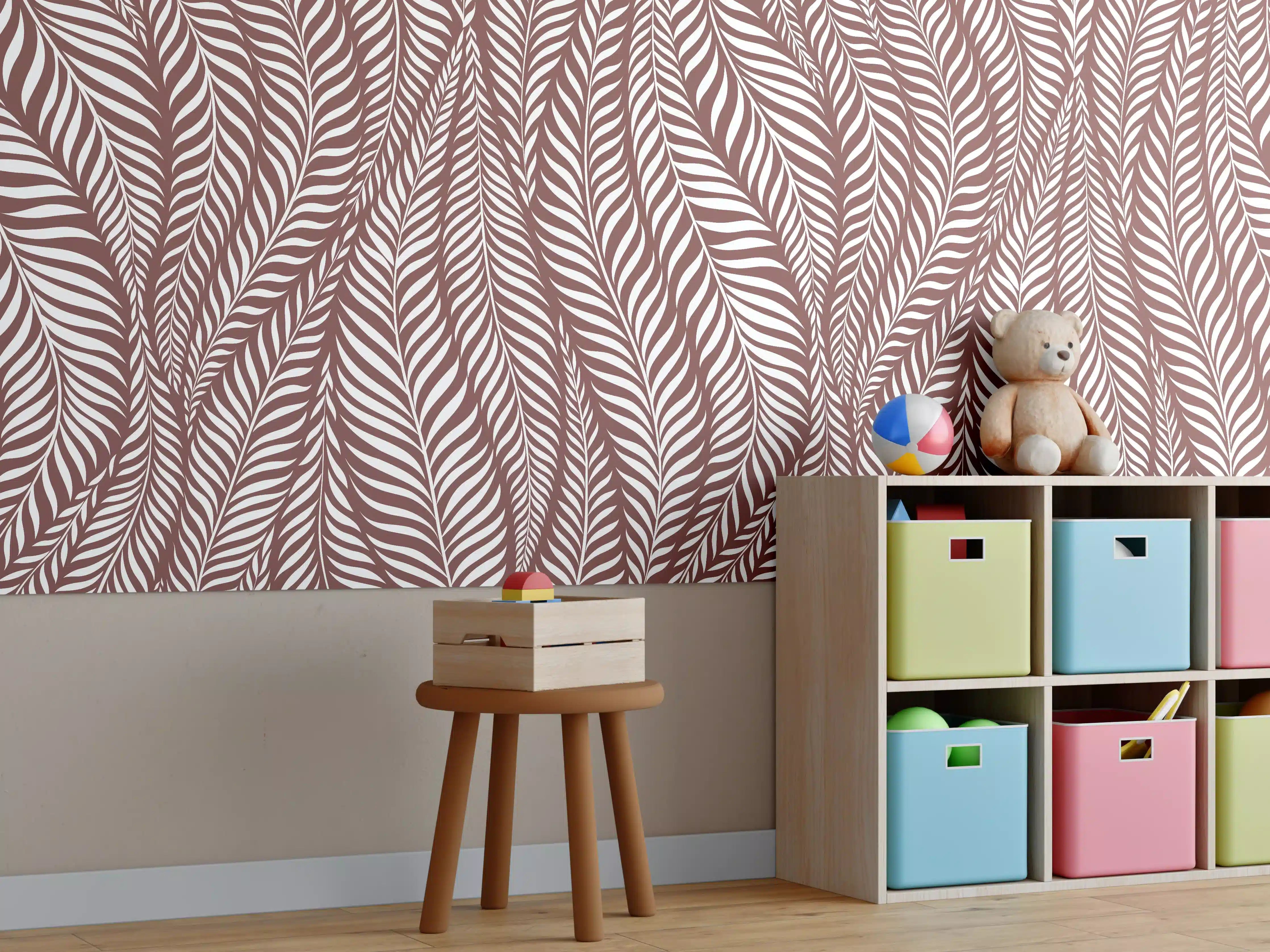 Kinderzimmer Wandgestaltung - Helle Weiß-Grau-Musterwand mit feinen Nuancen