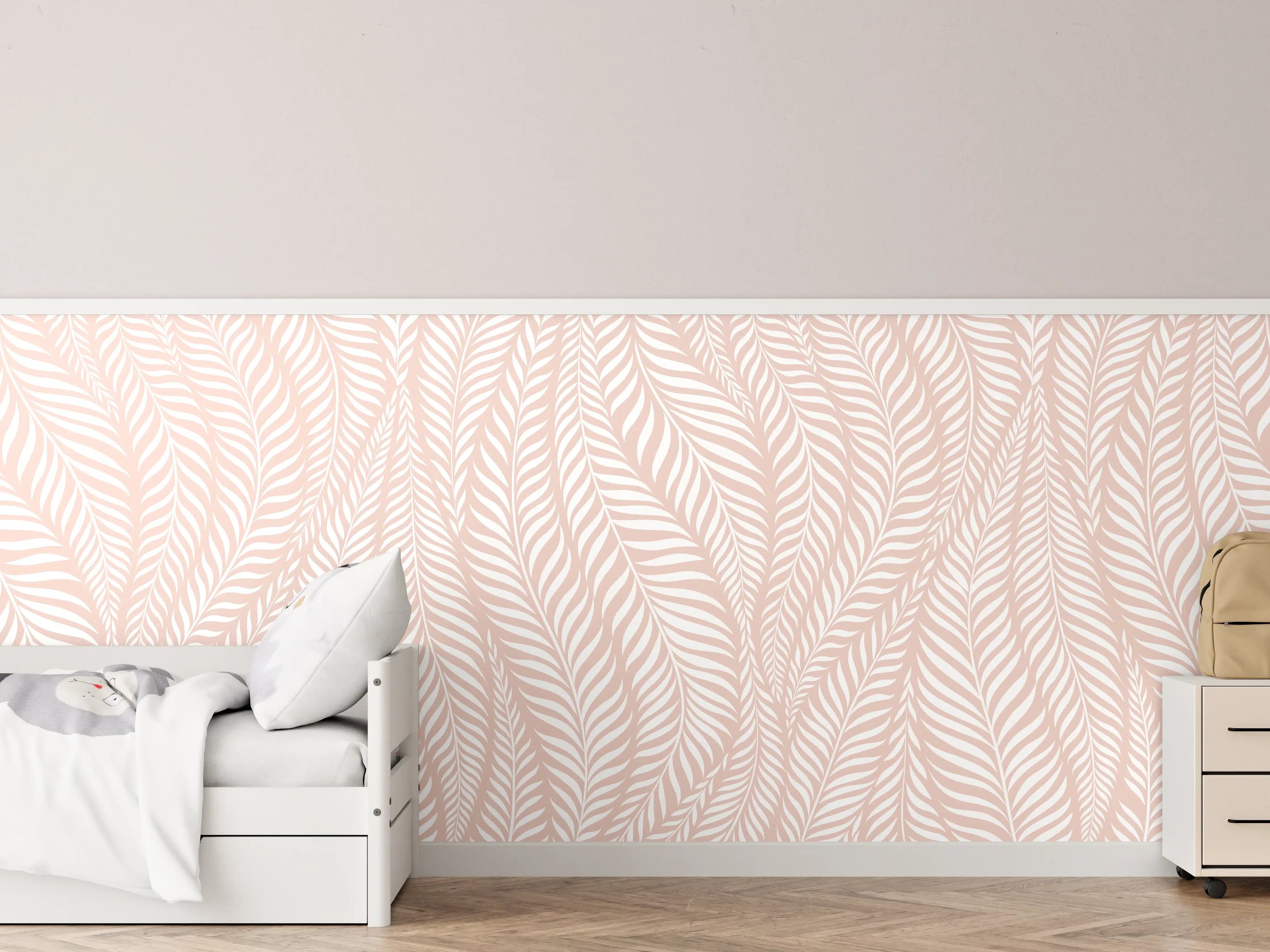 Kinderzimmer Wandgestaltung - Helle Weiß-Grau-Musterwand mit zarten Graunuancen