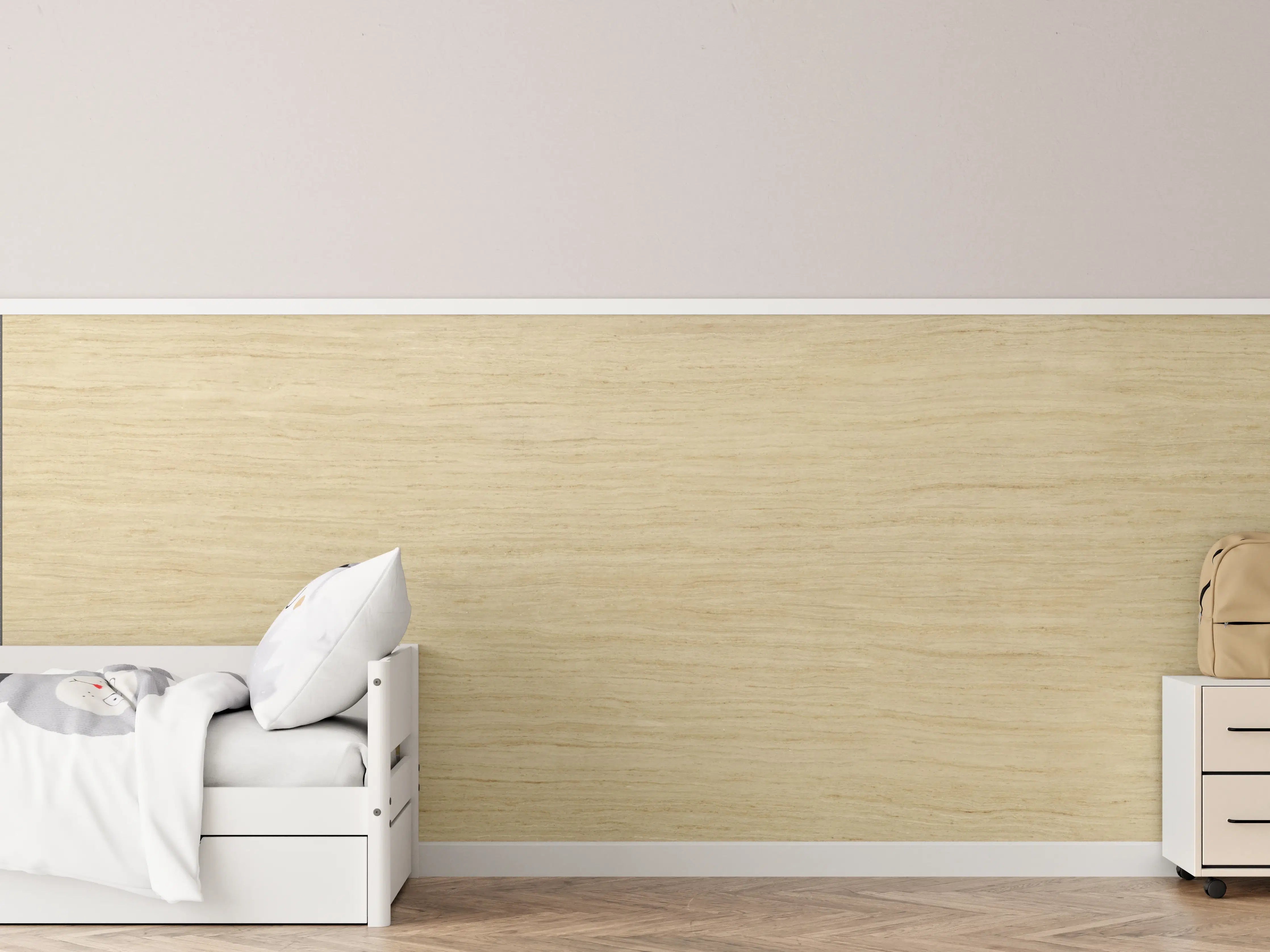 Kinderzimmer Wandgestaltung - Helle feine Holzoptik