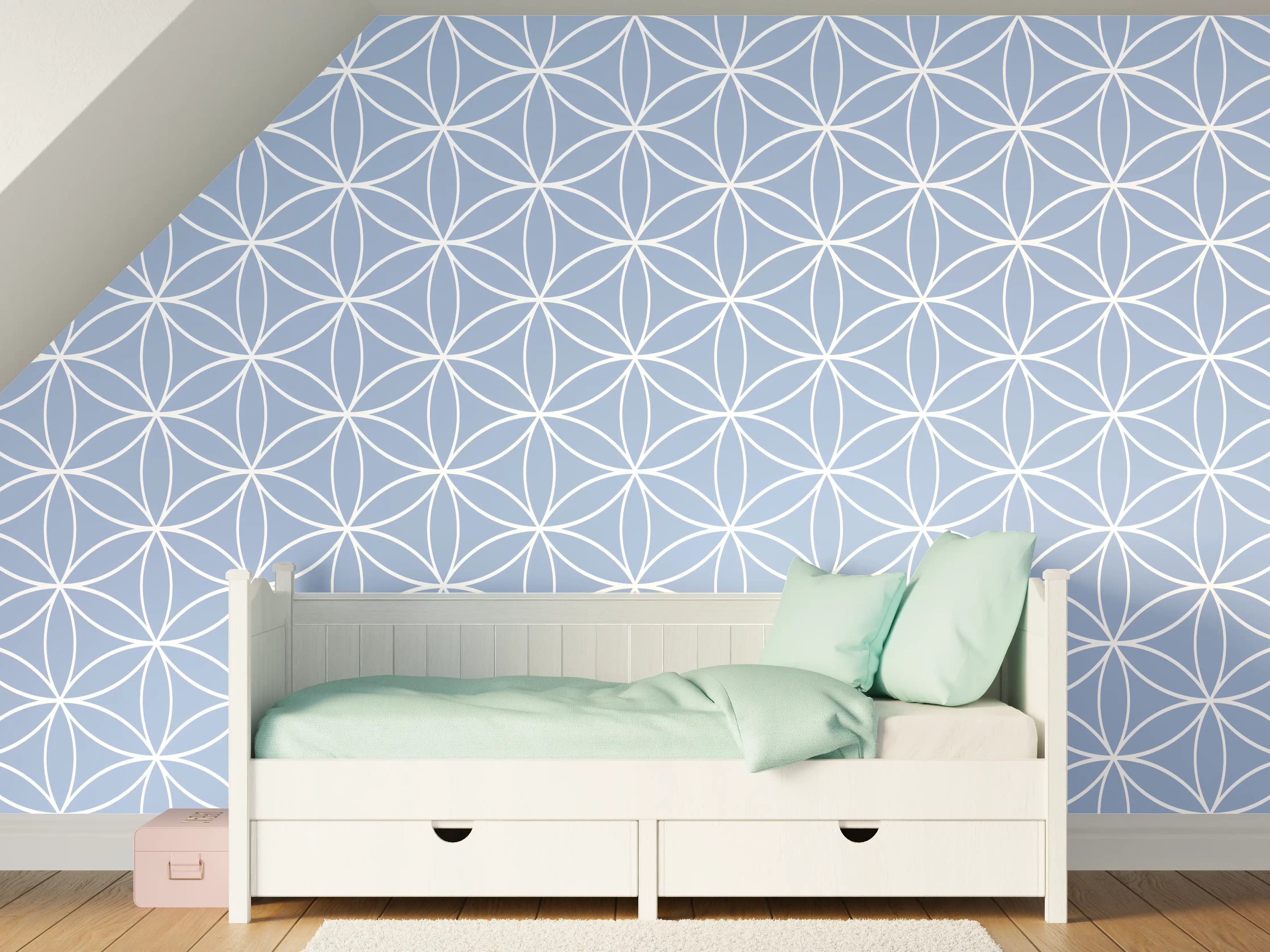 Kinderzimmer Wandgestaltung - Helle geometrische Fliesen