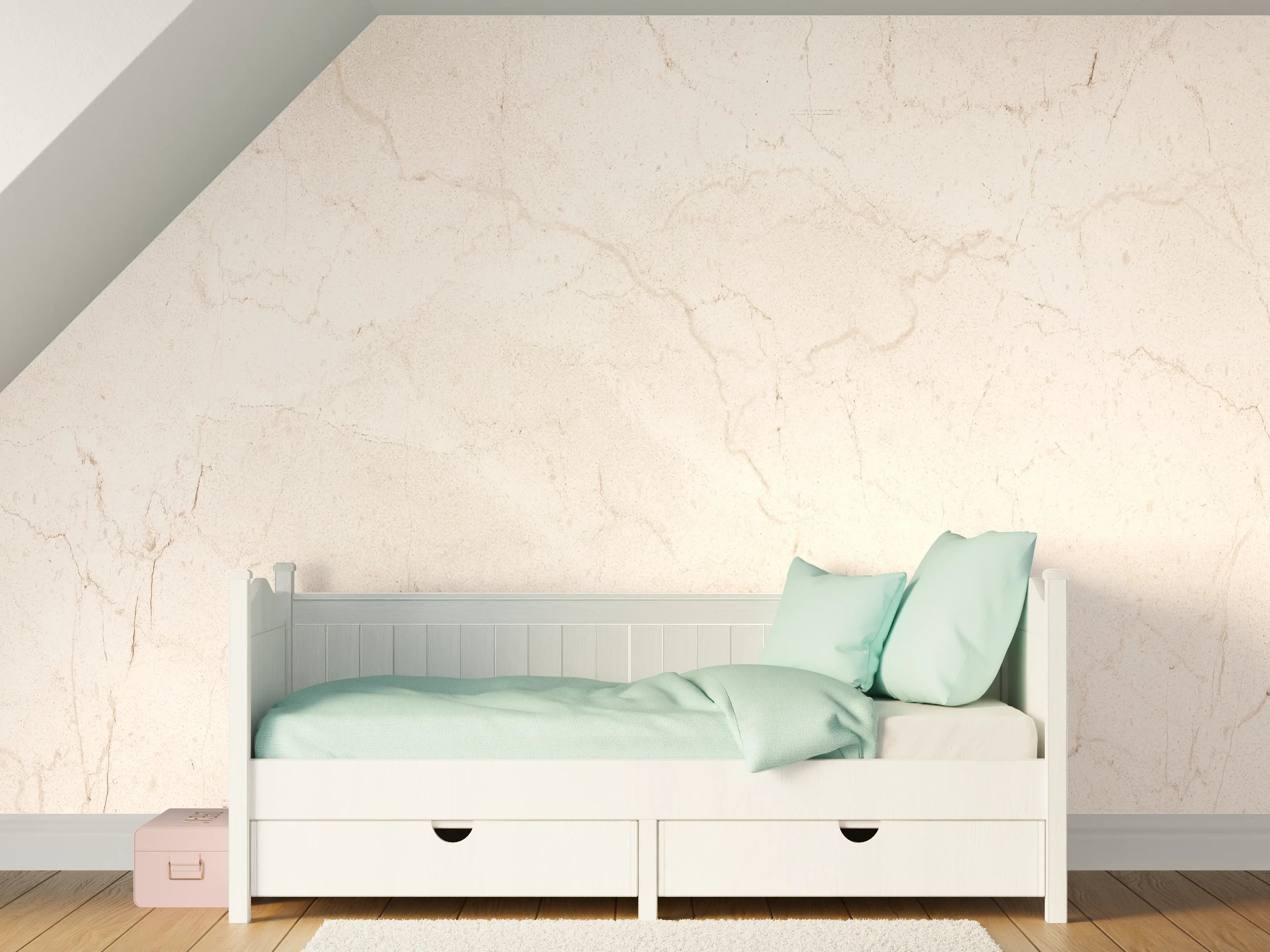 Kinderzimmer Wandgestaltung - Helle, cremefarbene Marmorstruktur