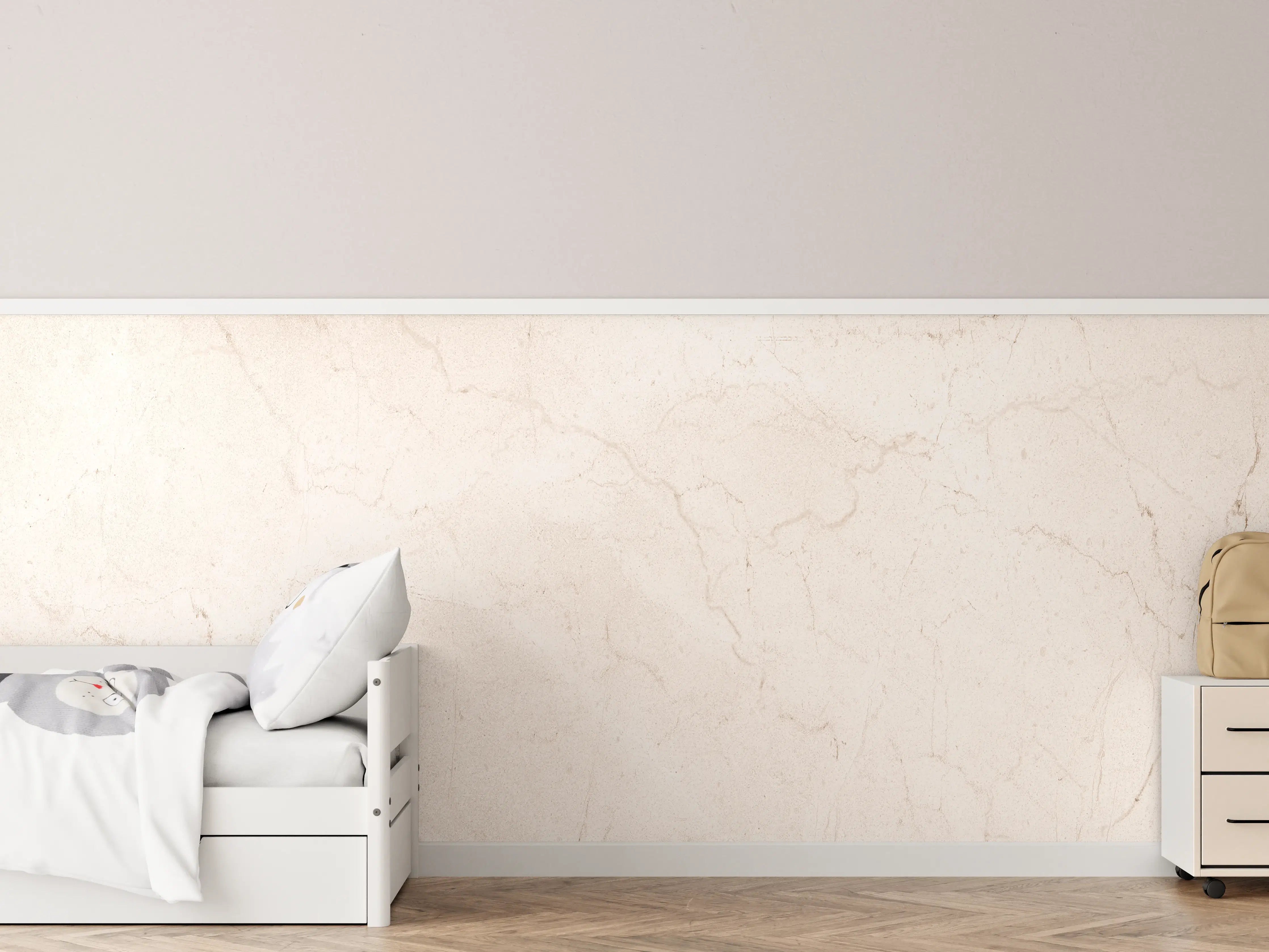 Kinderzimmer Wandgestaltung - Helle, cremefarbene Marmorstruktur